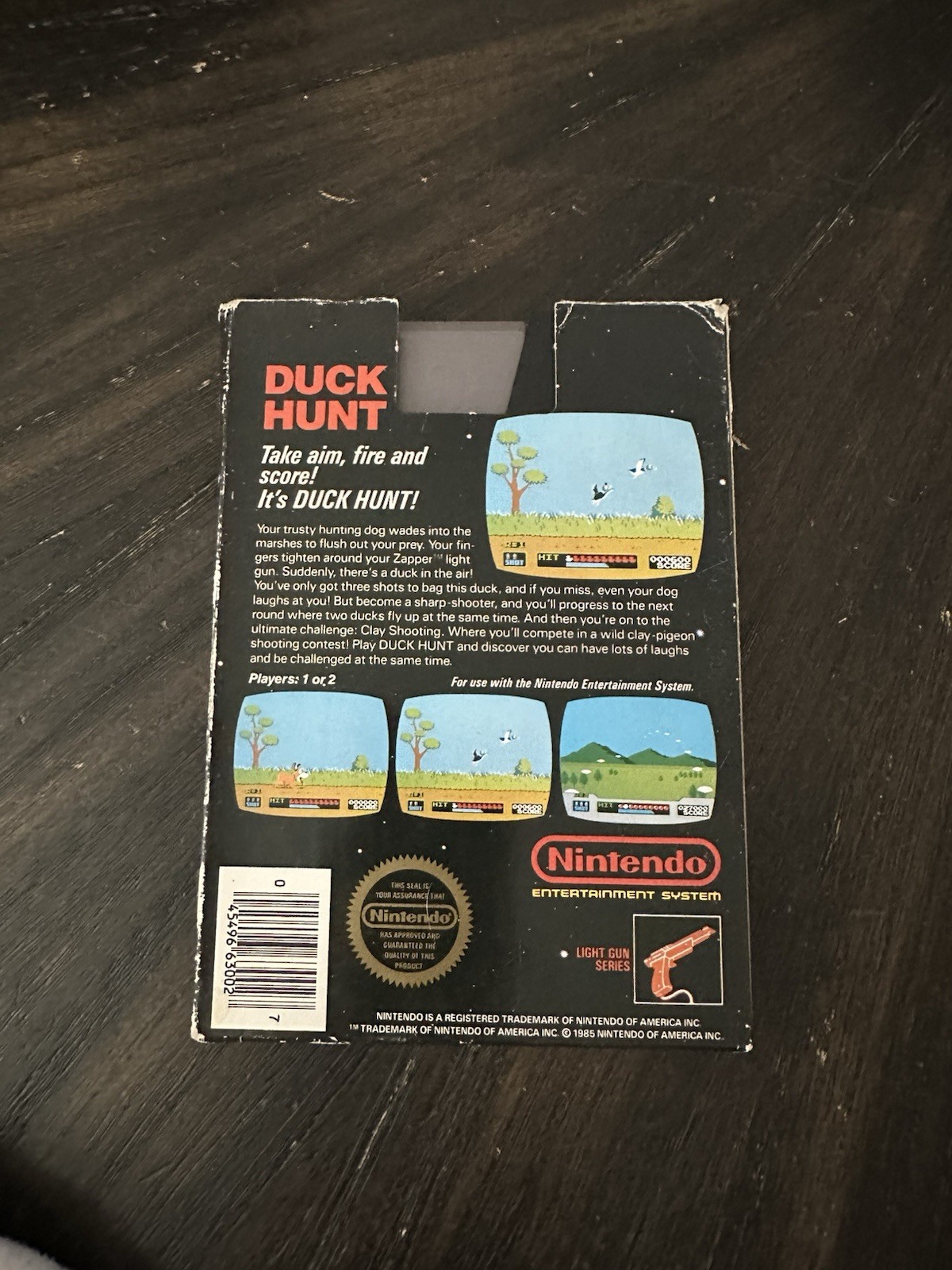 Nintendo NES Game Duck Hunt CIB Complete In Box 5 Screw Top Box Missing