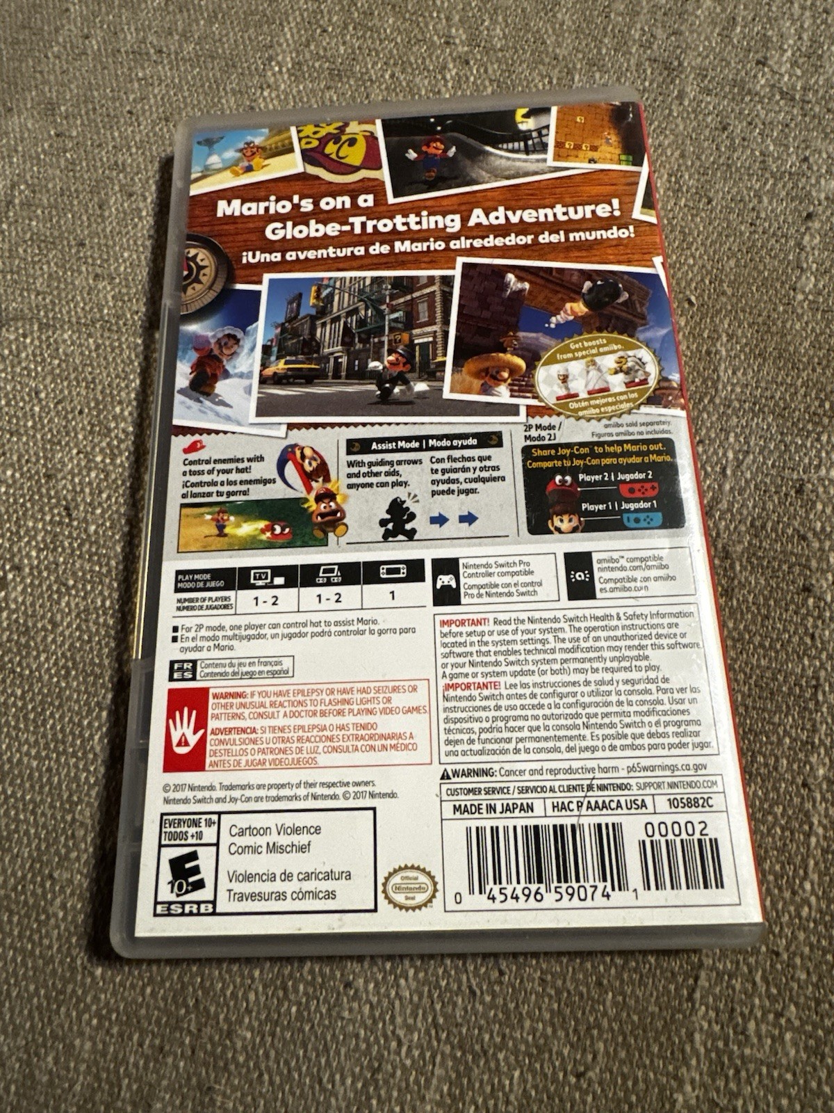 Nintendo Super Mario Odyssey Nintendo Switch CIB TESTED NTSC-U/C E10+ 2017