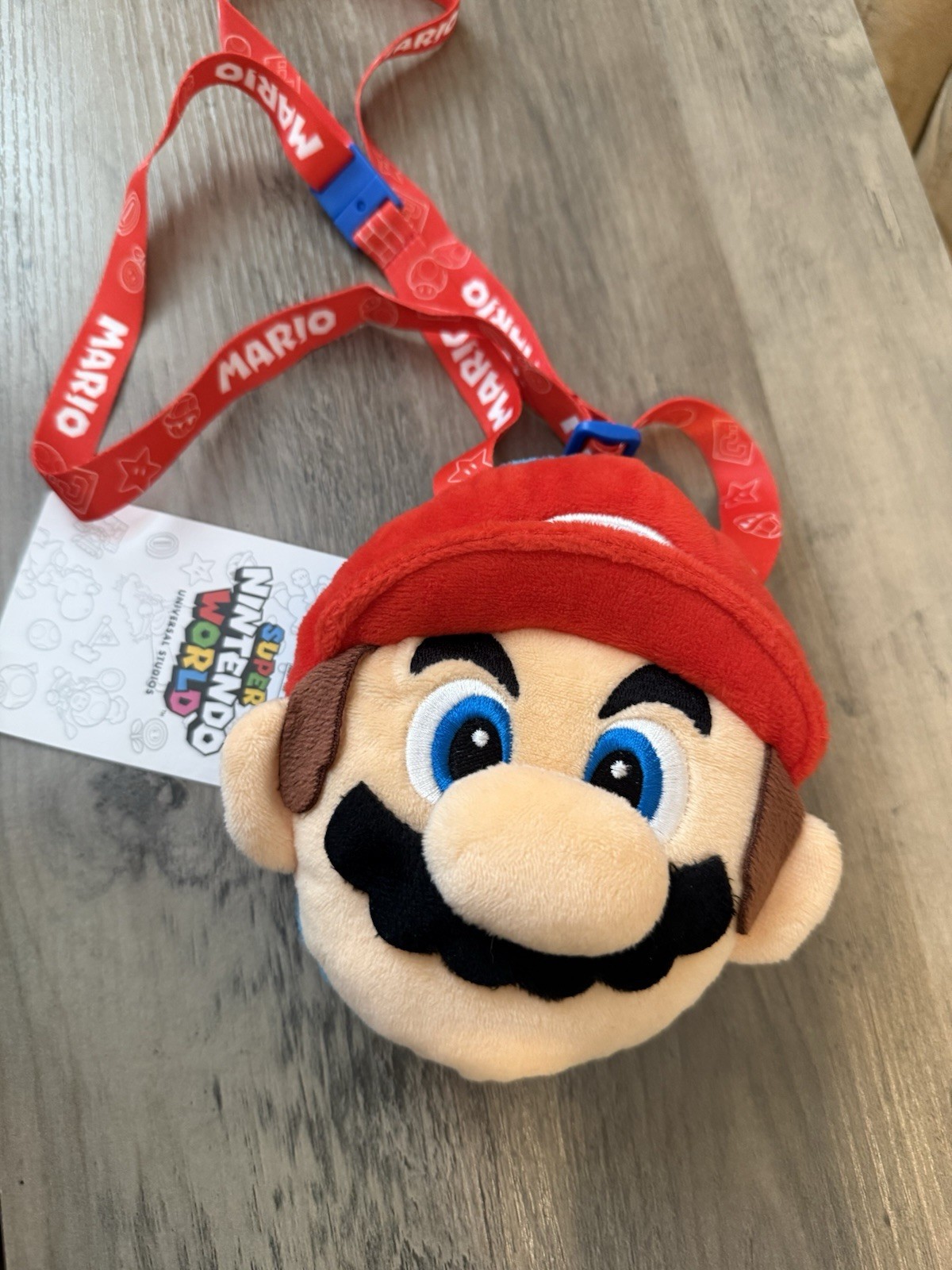 Super Nintendo World Mario Kids Plush Lanyard Pouch ID NWT Universal Studios