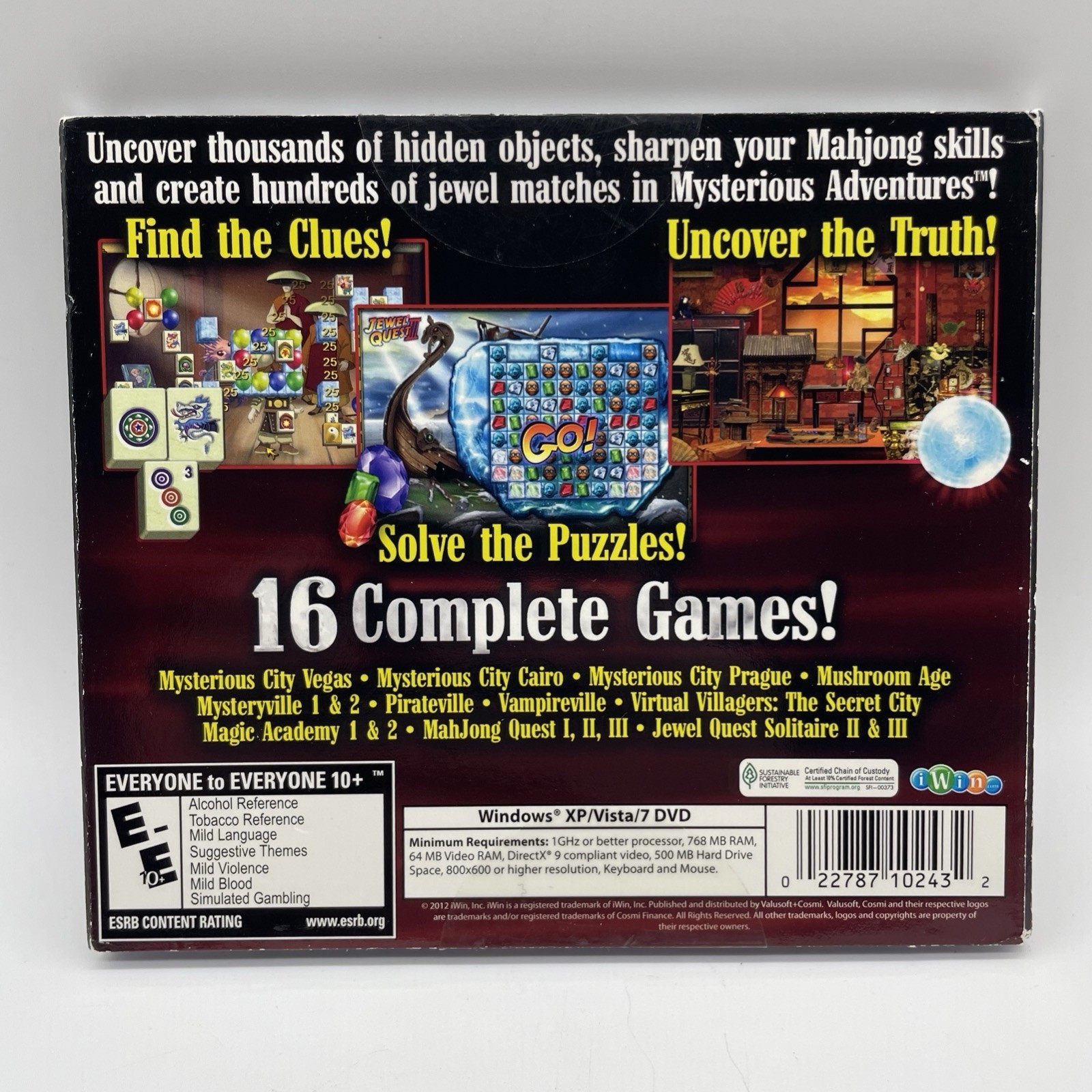 Lot of 6 PC-CD ROM Games 4 Mystery games, Mythology, & Dream Chronicles 2