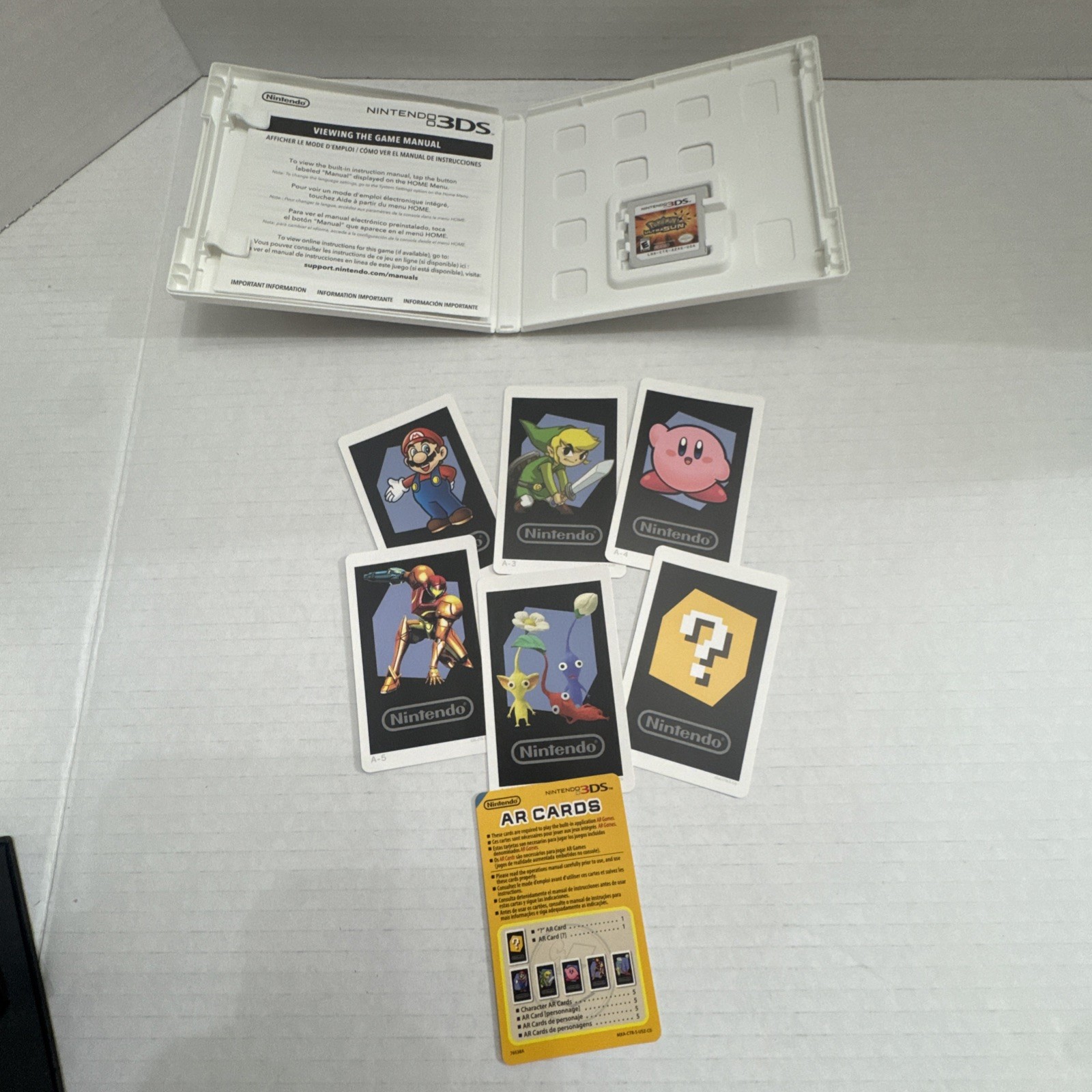 Pokemon Ultra Sun Nintendo 3DS Compl. CIB Authentic Tested Case AR Cards Manual