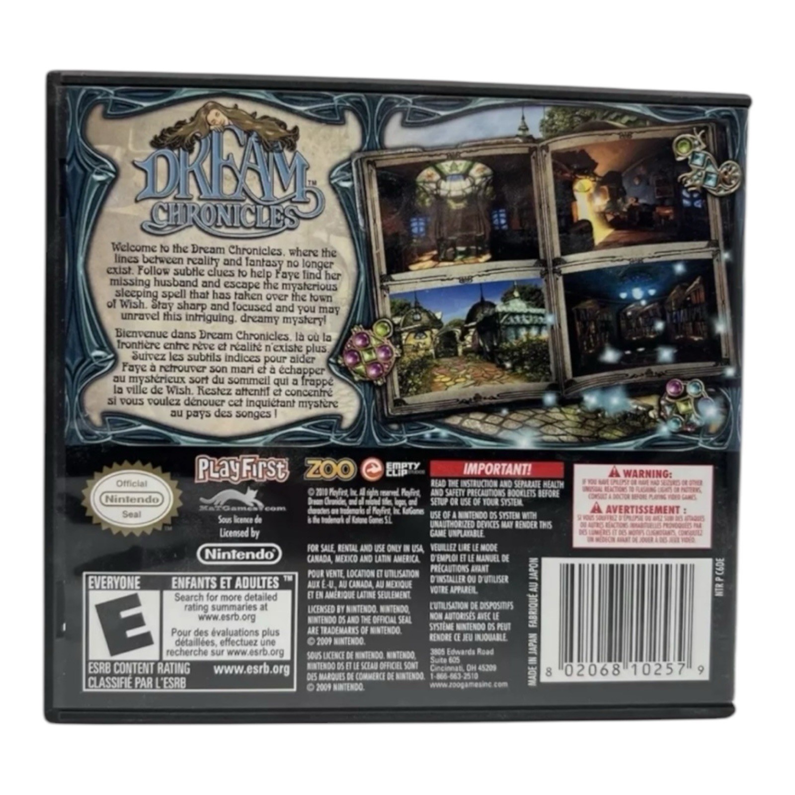 Dream Chronicles Nintendo DS CASE MANUAL & INSERT ONLY **NO GAME**
