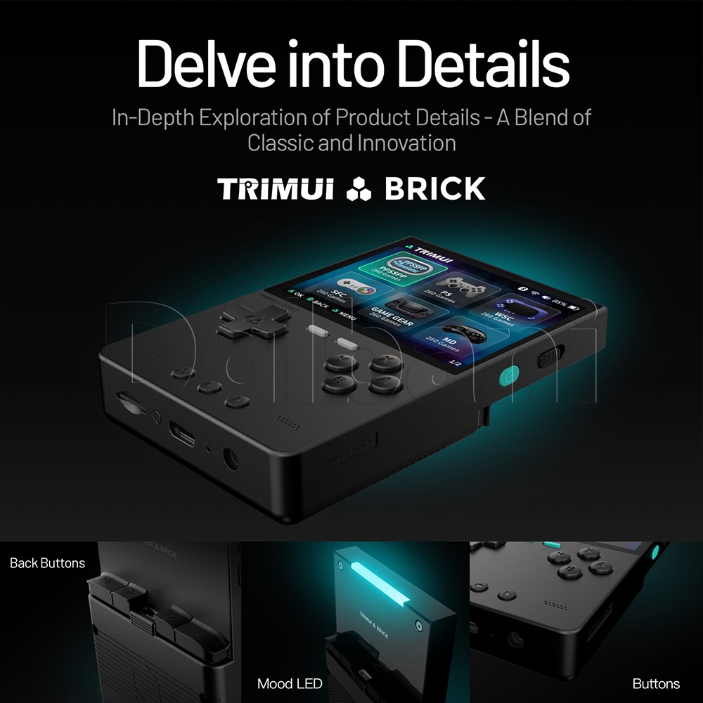 TrimUI Brick Red Open Source Handheld Game Console with 64GB