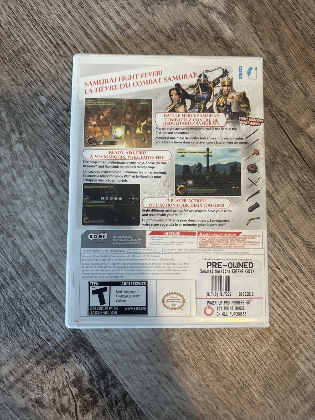 Samurai Warriors: Katana (Nintendo Wii, 2008) Complete