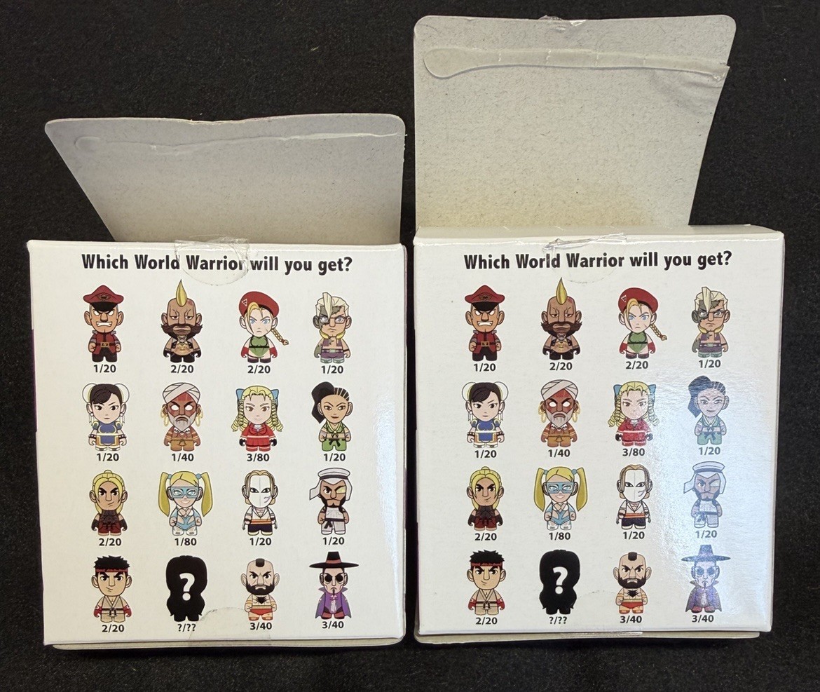 Lot of 2 Kidrobot Street Fighter V Capcom vinyl mini figures Necalli & Zangief