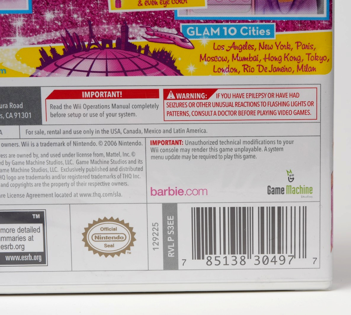 NEW/SEALED Barbie: Jet, Set & Style (Nintendo Wii, 2011)