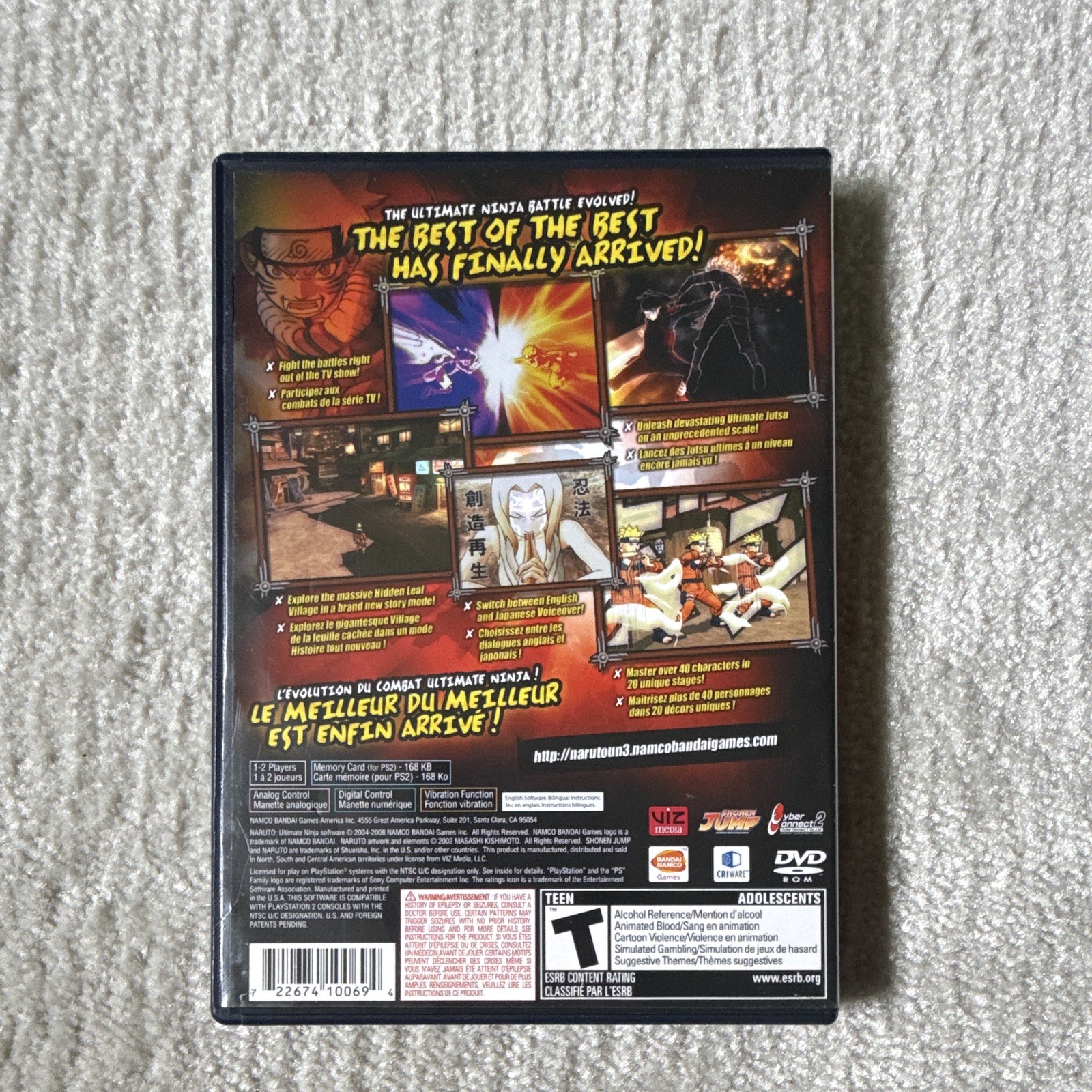 BANDAI NAMCO Naruto: Ultimate Ninja 3 PS2 (Manual Included)