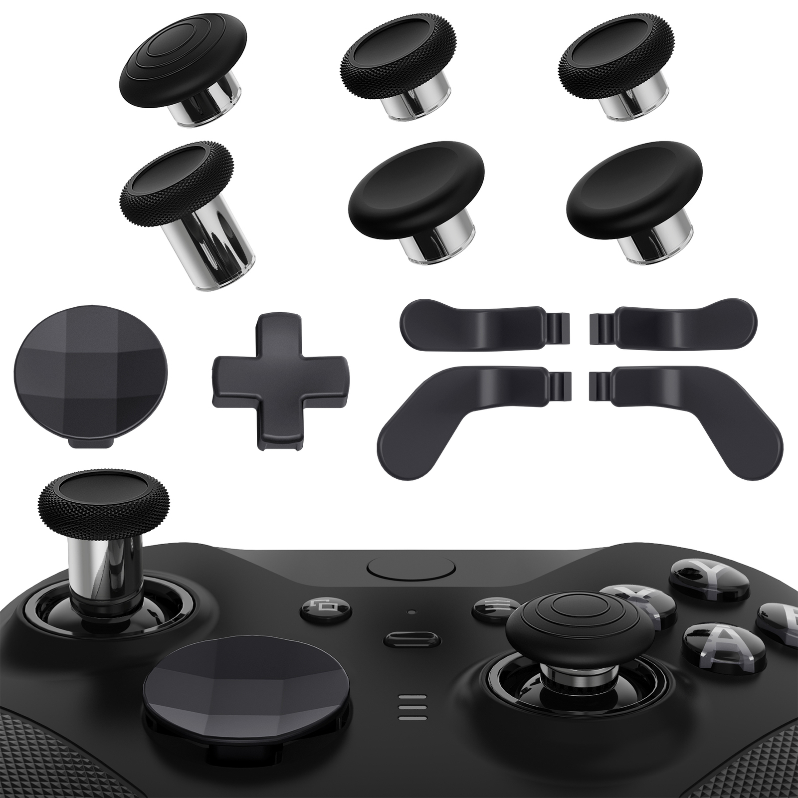Metal Paddle Thumbsticks D-pad Swappable Part for Xbox Elite Series 2 Controller