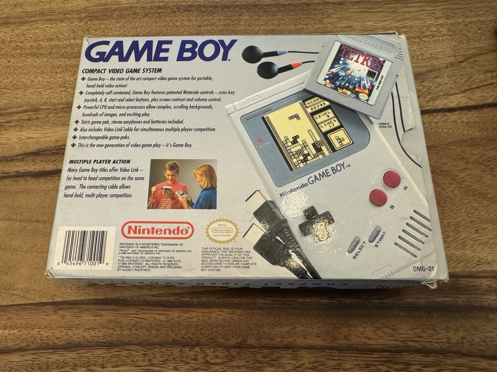 Original Game Boy 1989 DMG-01 Gameboy w/ Box, Foam, Cable, Inserts – WORKS!