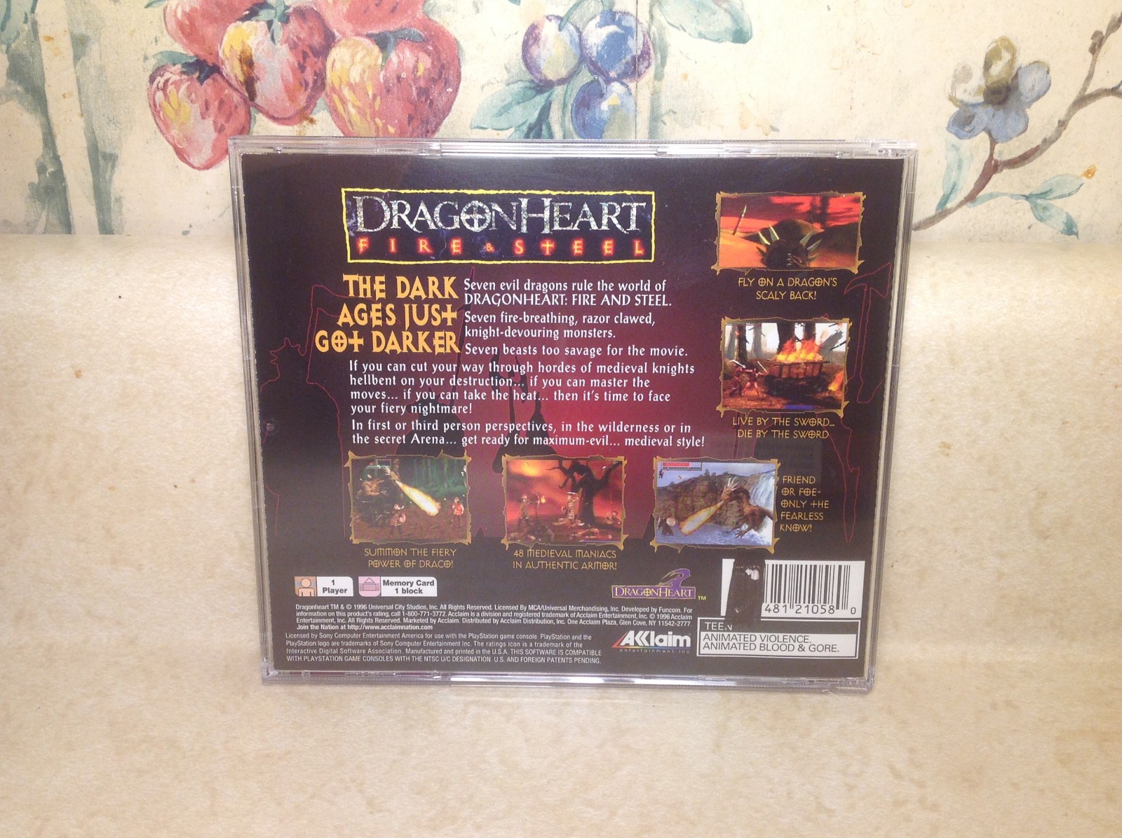 Sony Playstation 1 DRAGON HEART Fire & Steel Video Game Manual & Reg. Card MINTY