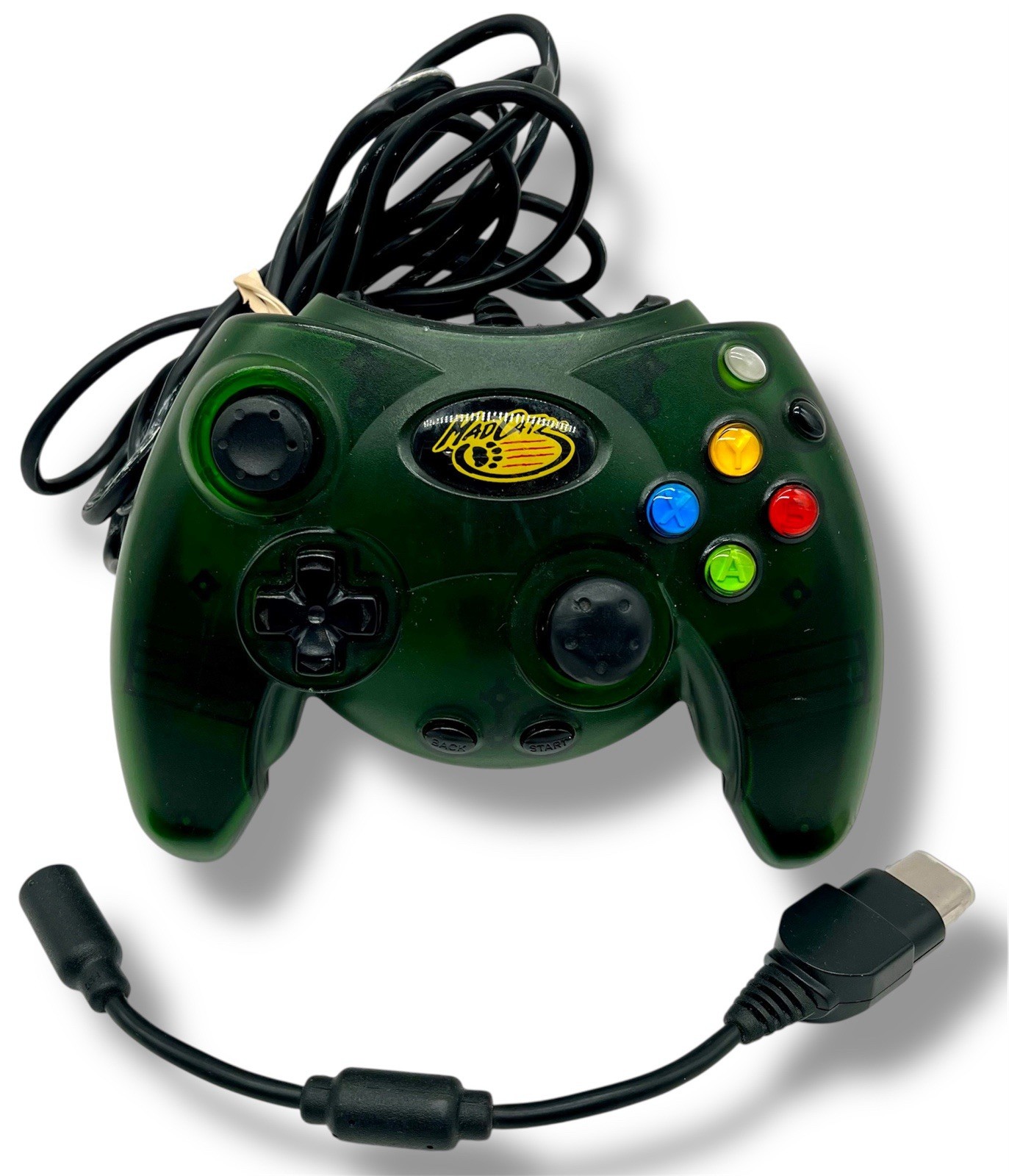 Mad Catz Wired Controller 4516 Xbox Green Clear 2001 Game Pad Tested