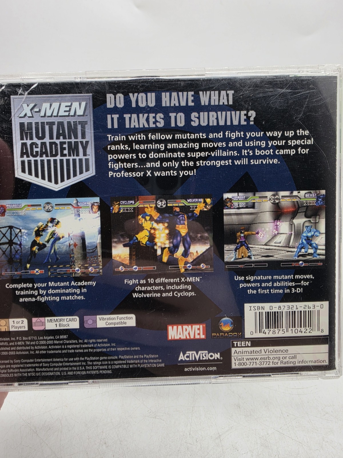 X-Men: Mutant Academy Greatest Hits (Sony PlayStation 1, 2003) Cib Complete
