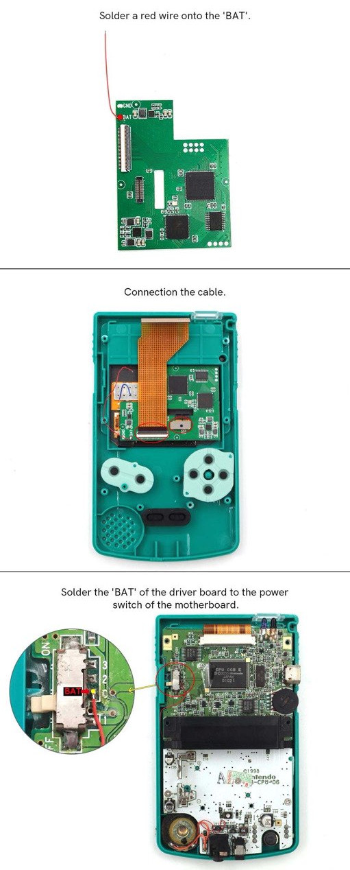 Game Boy Color OLED Backlight Kit with Touch Screen OSD – Hispeedido