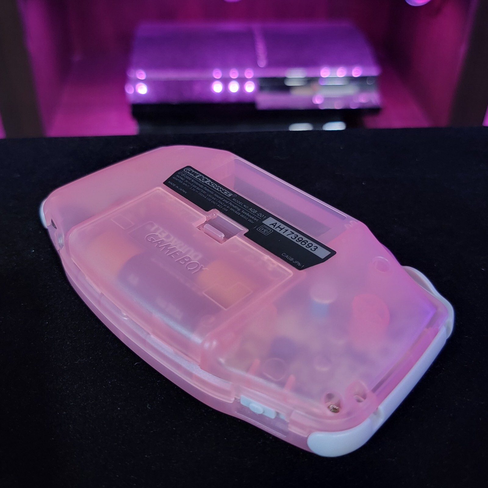 Fushia Pink Game Boy Advance GBA Console with iPS V5 Backlit LCD MOD Console