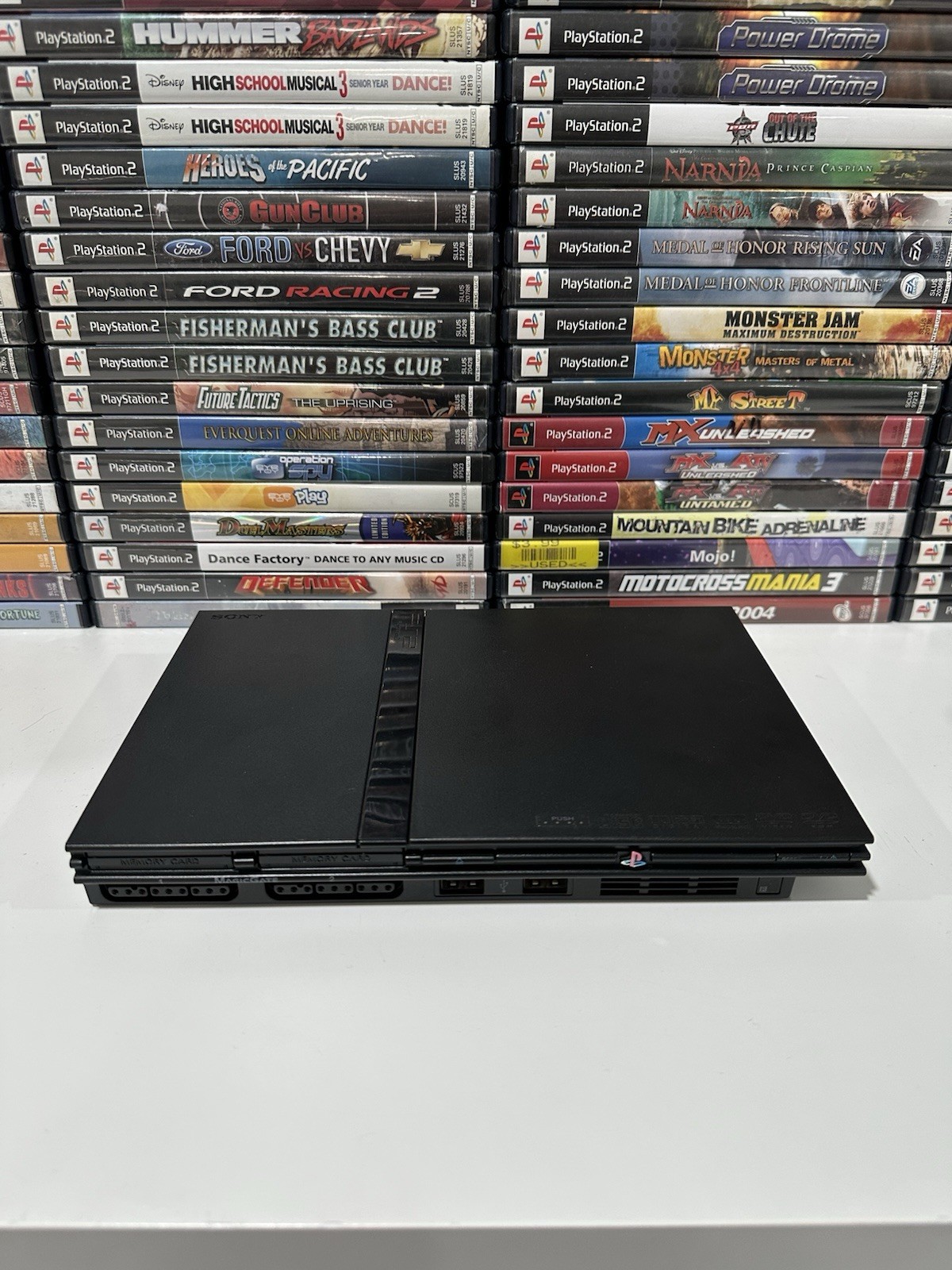 Sony PlayStation 2 PS2 Slim Black Console Bundle –Controller / Cables / Tested
