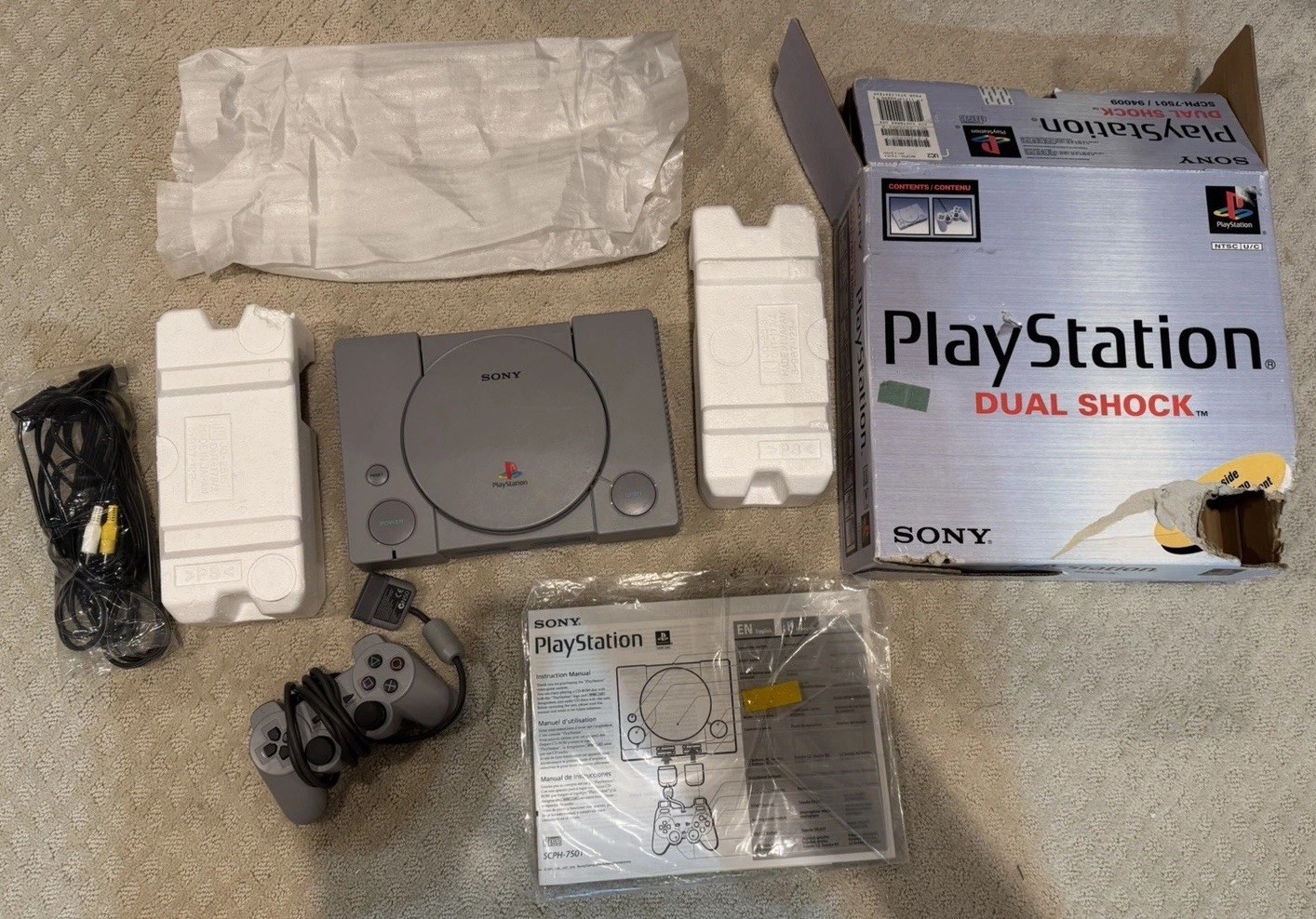 Sony Playstation PS 1 Dualshock Tested Console – With Box & Die Hard Game