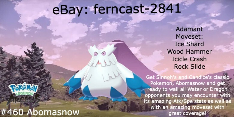 Pokemon Legends Arceus Shiny Abomasnow Alpha Max Effort Fast Delivery