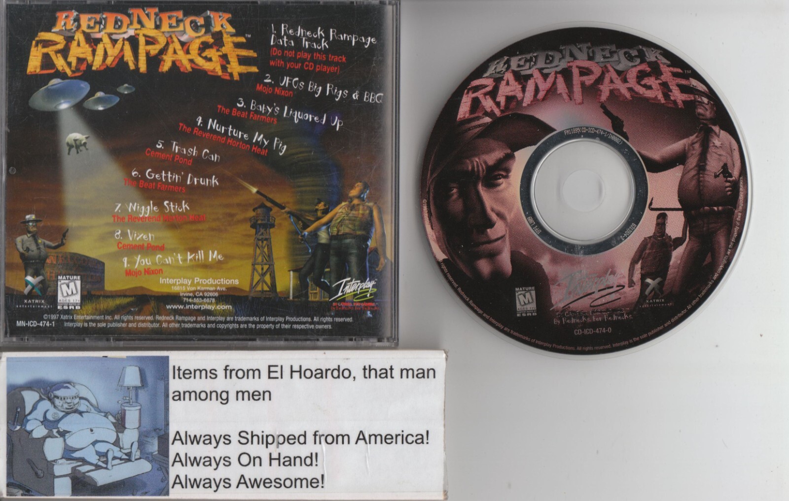 Redneck Rampage PC CD-ROM 1997 Interplay Productions Xatrix Windows 95/DOS