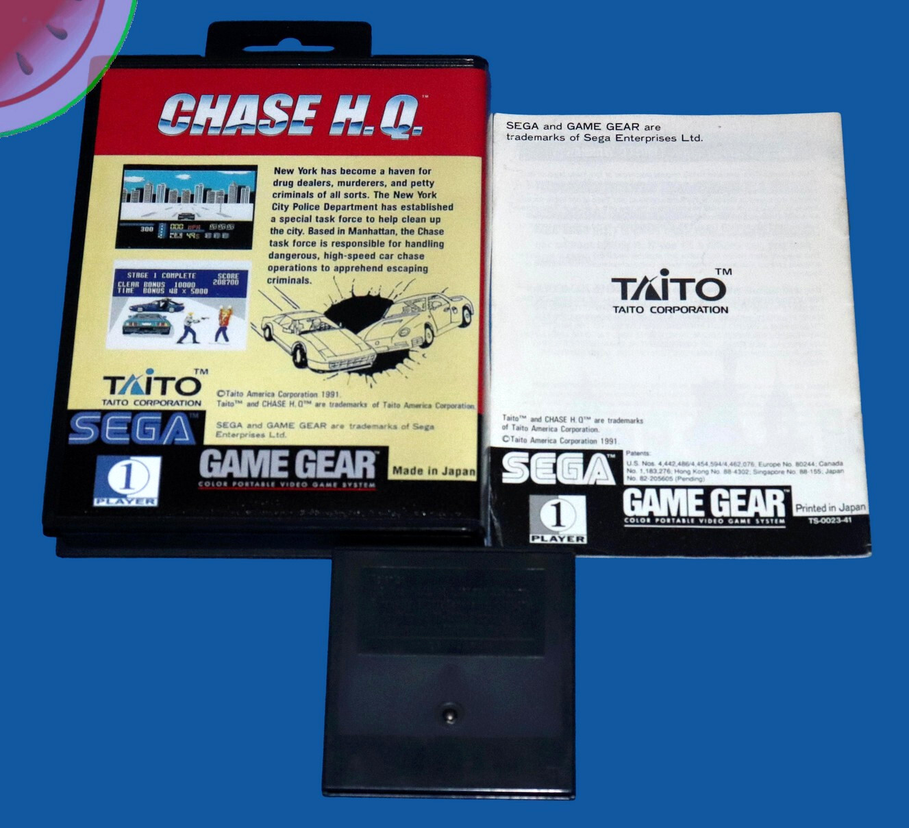 TESTED Sega GAME GEAR Genuine CHASE HQ H.Q. Completed with Manual in NEW Box CIB