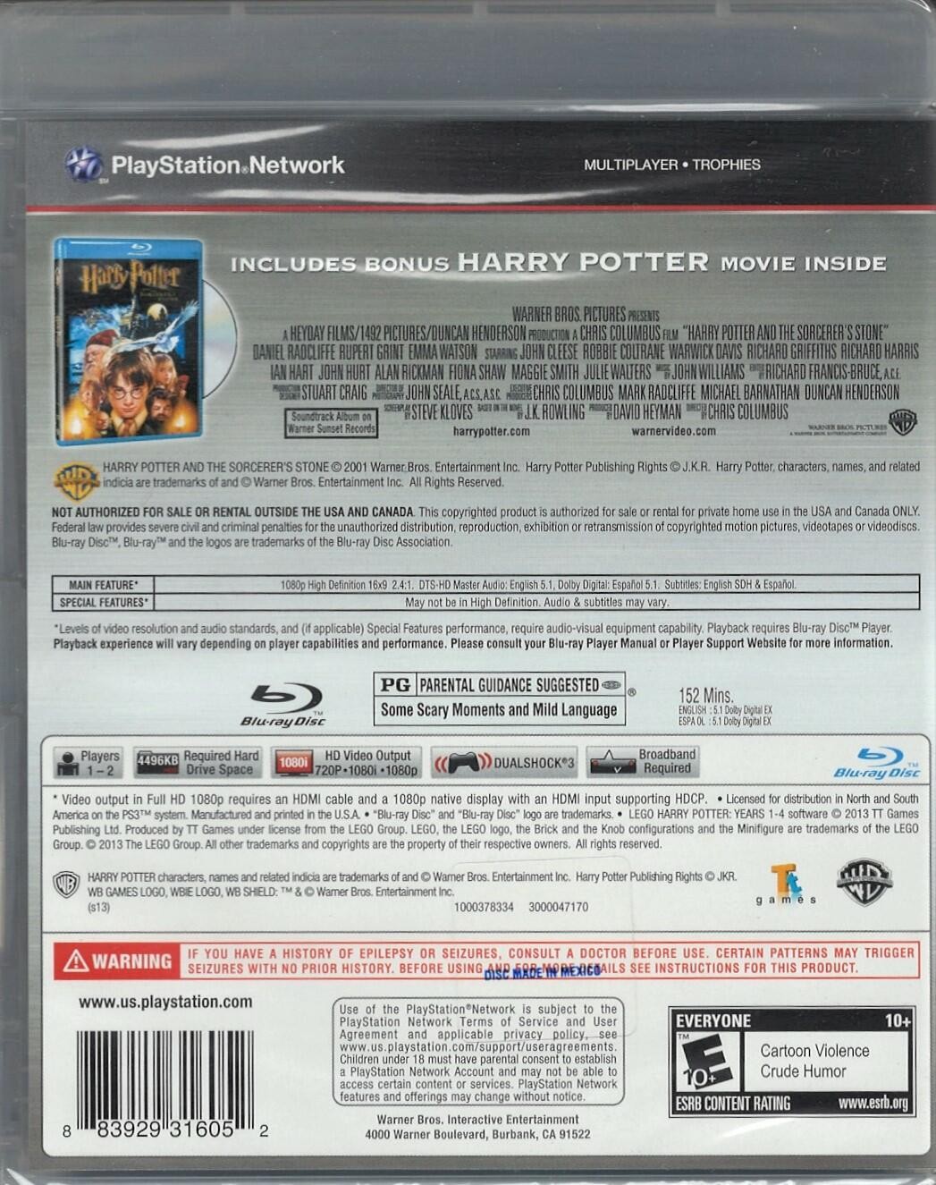 Lego Harry Potter Years 1-4-Movie Pack PS3 (Brand New Factory Sealed US Version)