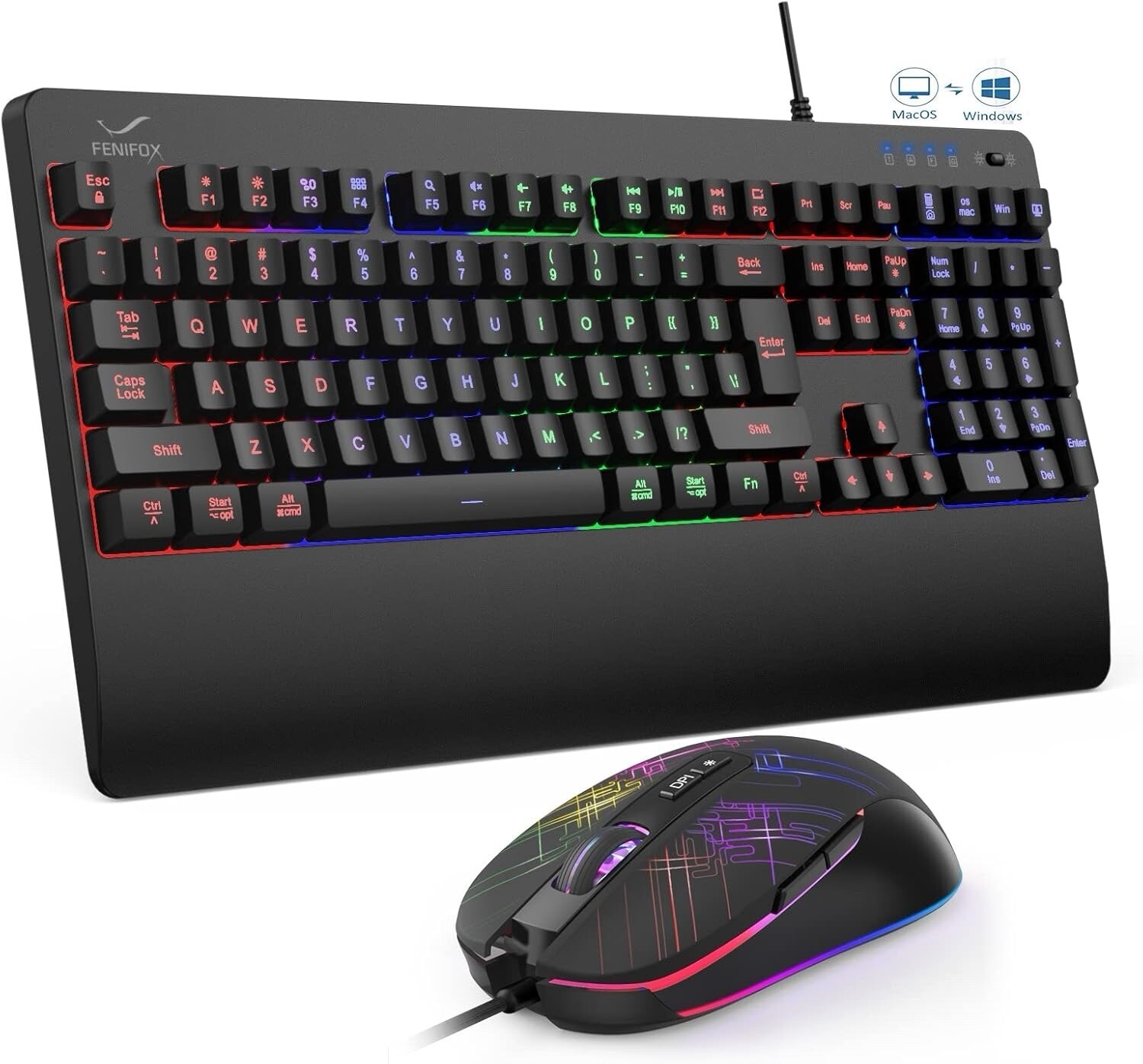 Gaming Keyboard and Mouse for Mac PC PS5 PS4 Xbox One Gamers RGB Backlit LED …