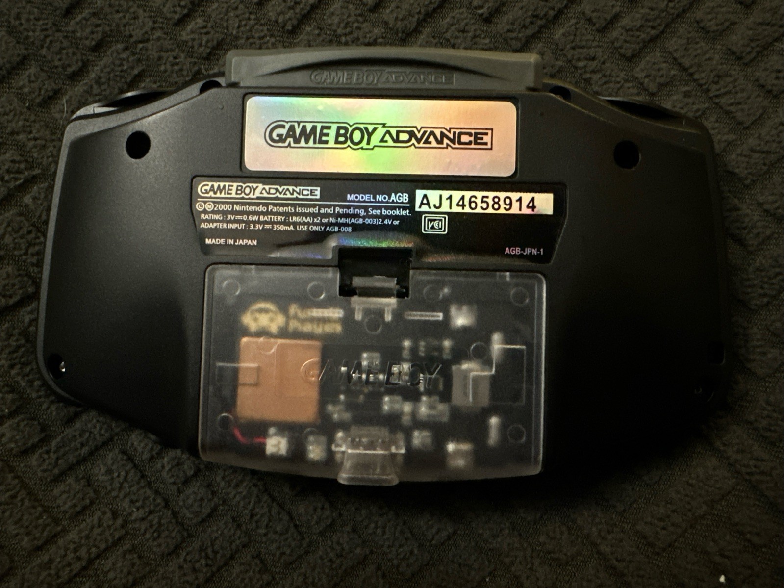 Nintendo Game Boy Advance Backlight Mod USB-C Rechargeable NO GAMES