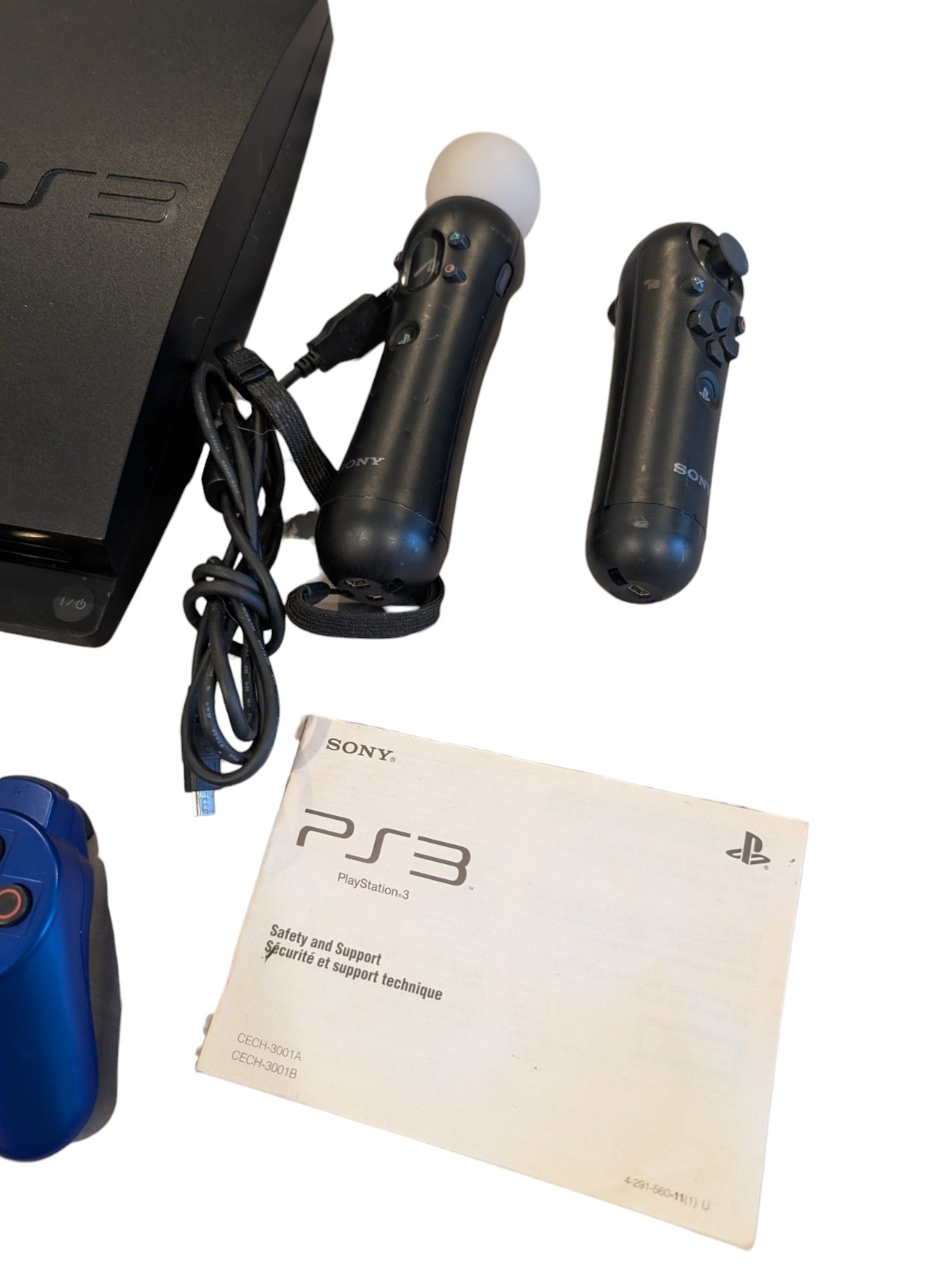 Sony PlayStation 3 PS3 Slim 320GB Console Bundle w/ Controllers & Motion Tested