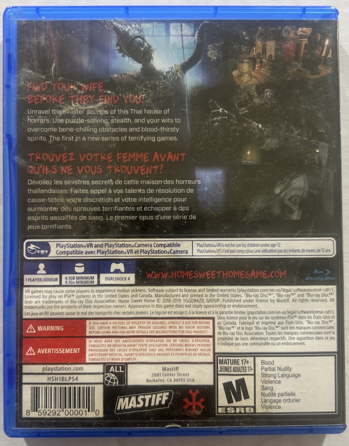 Home Sweet Home (Sony PlayStation 4) PS4 PSVR VR Horror RARE – Free Shipping