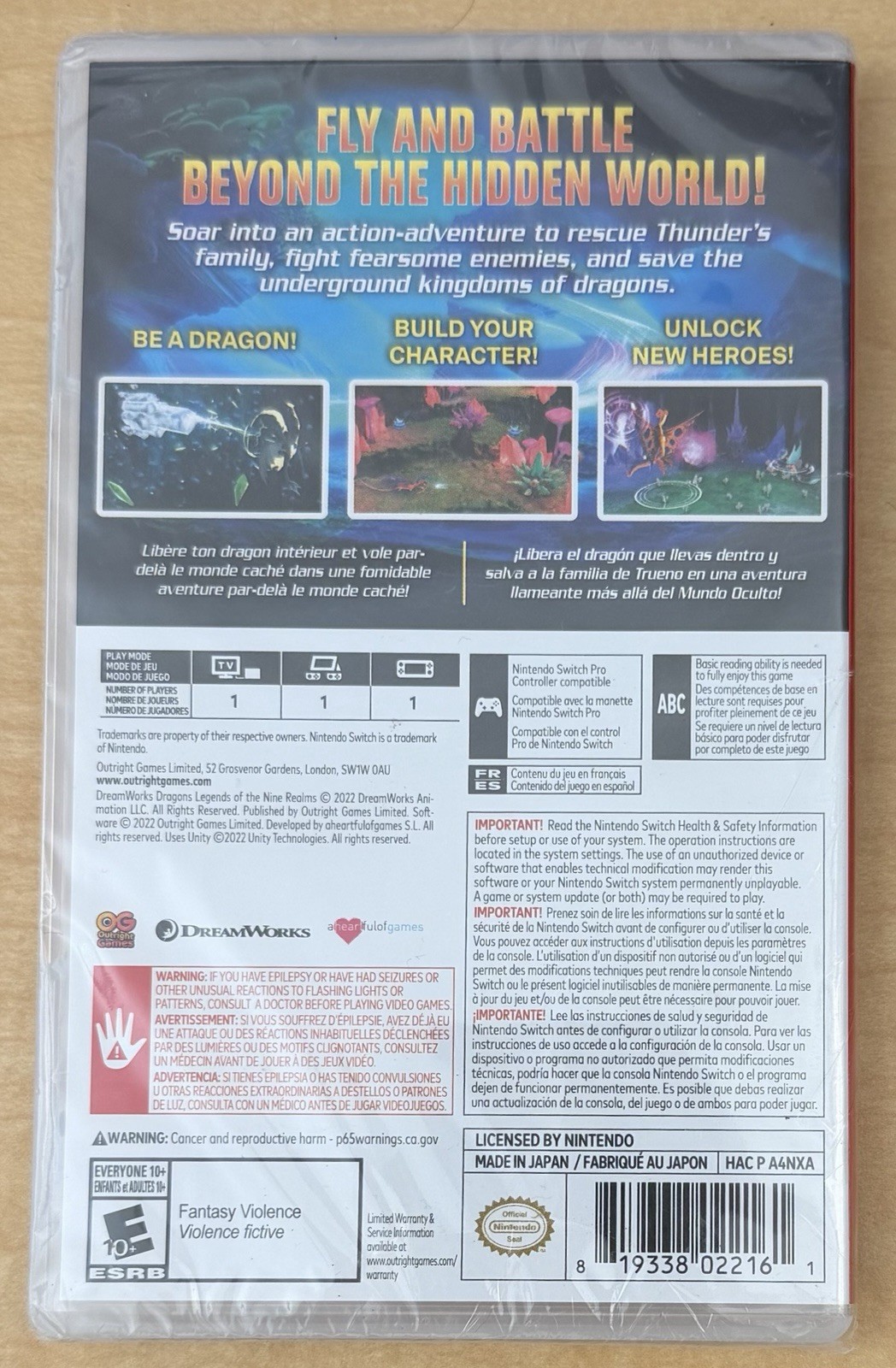 Nintendo Switch DRAGONS LEGENDS OF THE NINE REALMS Outright Games 2022 New MISB