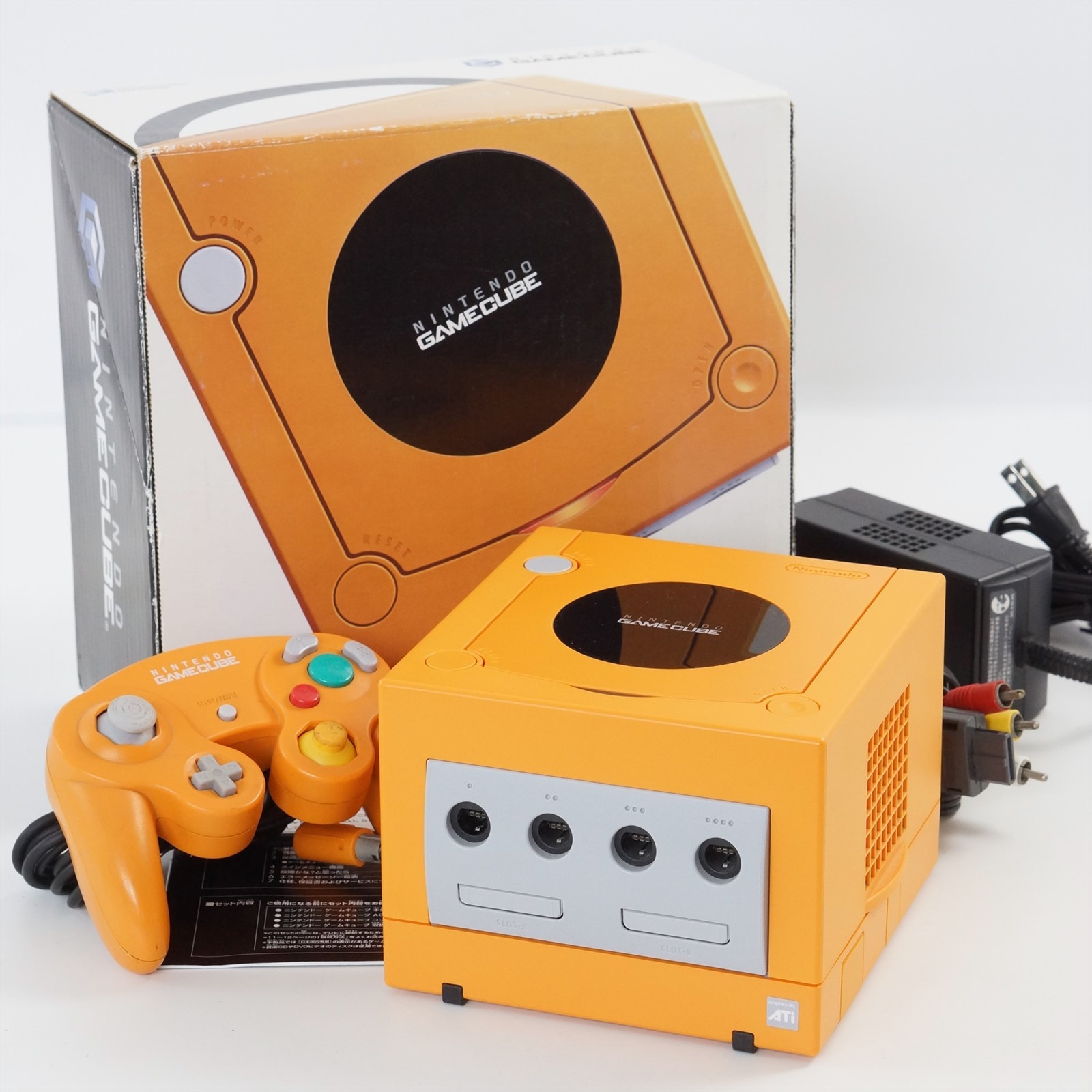 Gamecube Orange Console Boxed DOL-101JP For Japan Game Tested System DJH0069536