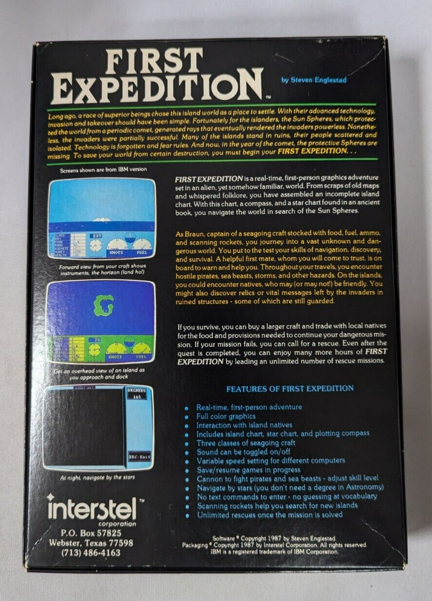 First Expedition IBM PC TANDY Game by Interstel – Vintage Complete RARE