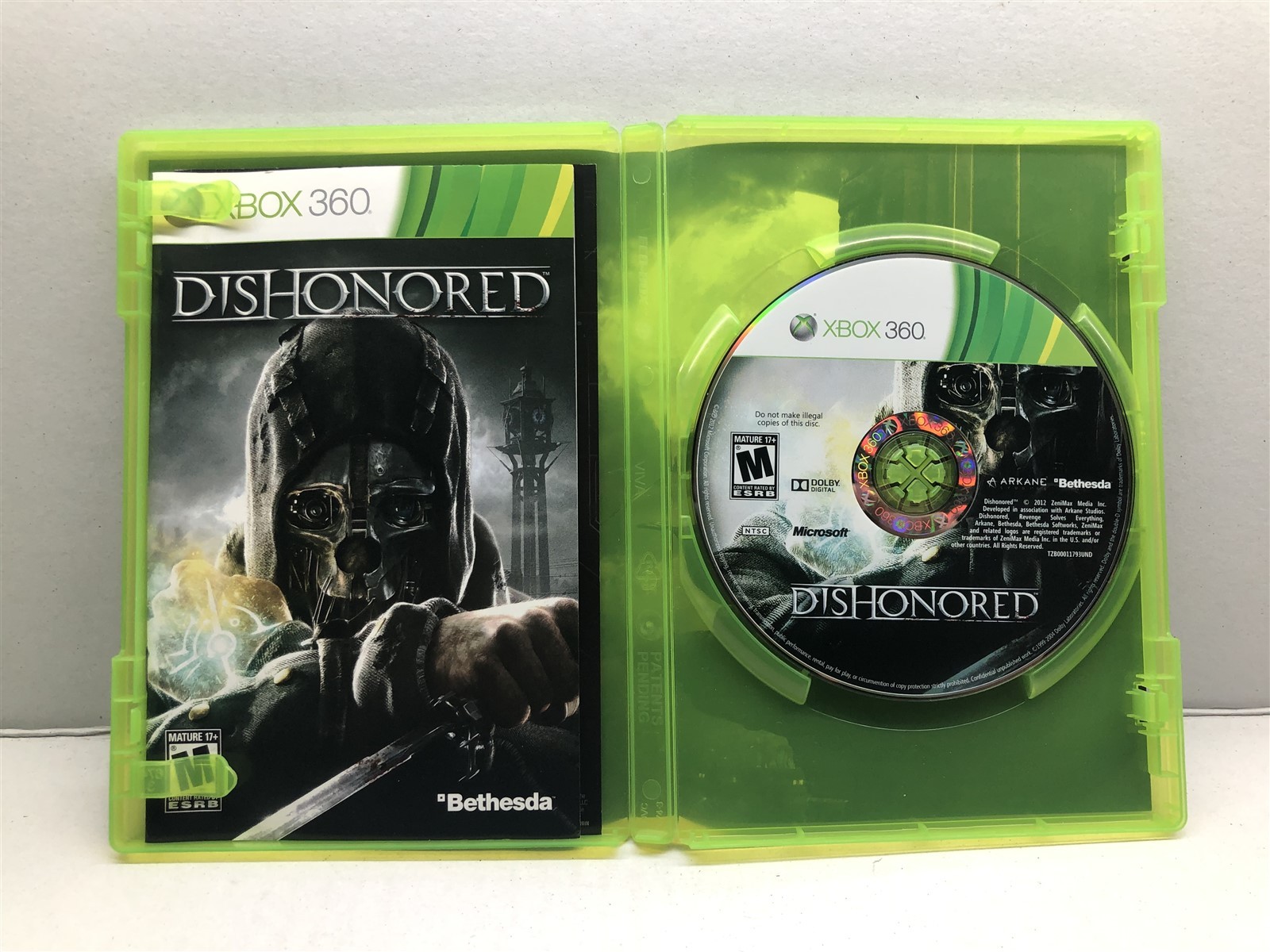Dishonored (Microsoft Xbox 360, 2012) Complete w/ Manual – Tested Working