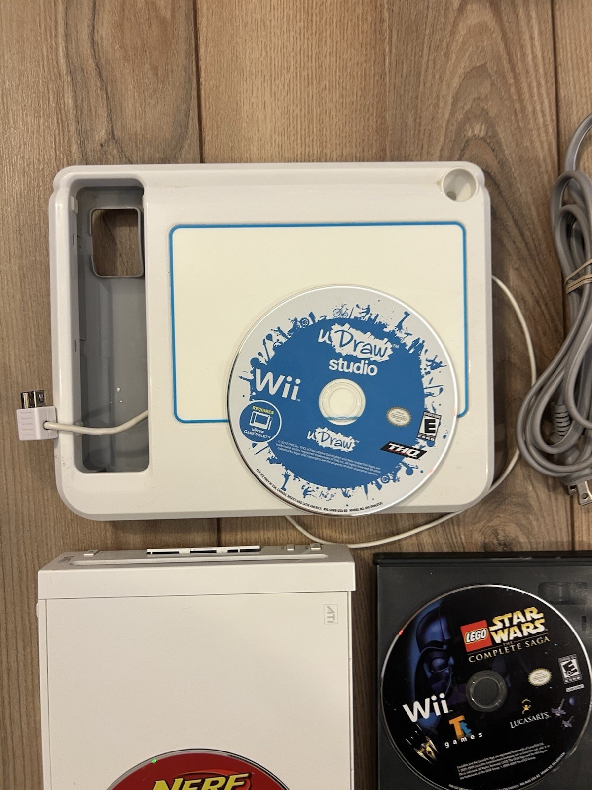 Nintendo Wii Console Bundle RVL-001 w/ 7 Games Controllers Tested Works White