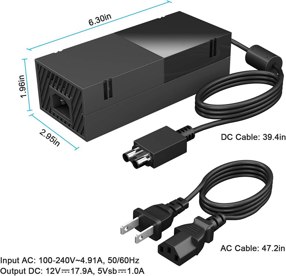AC Brick Adapter Power Supply Cable Cord Charger For Microsoft XBOX ONE Console