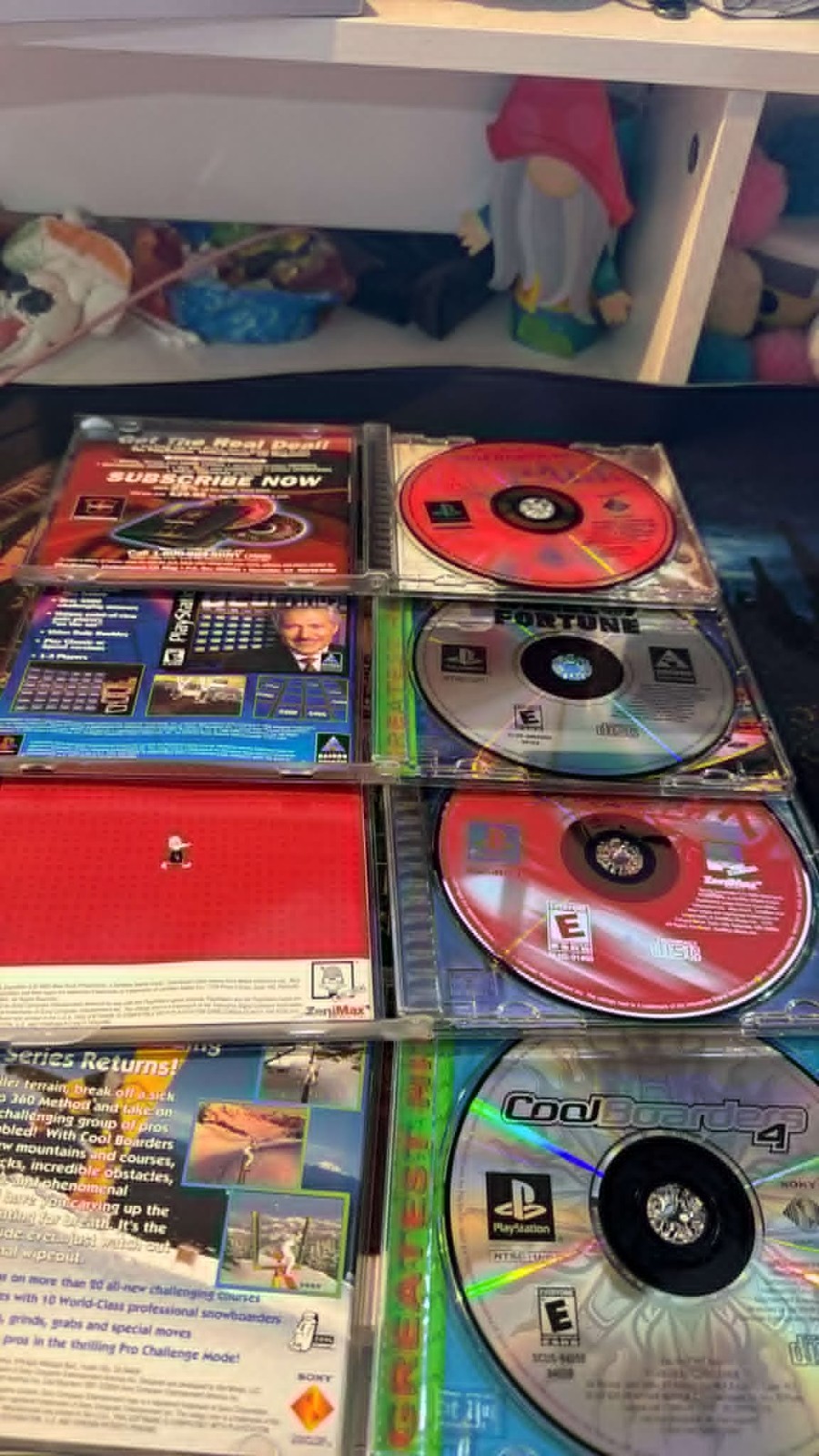 Lot of 4 Playstation Games Cool Boarders 4, Wheel of Fortune, SuperBike, Jampack