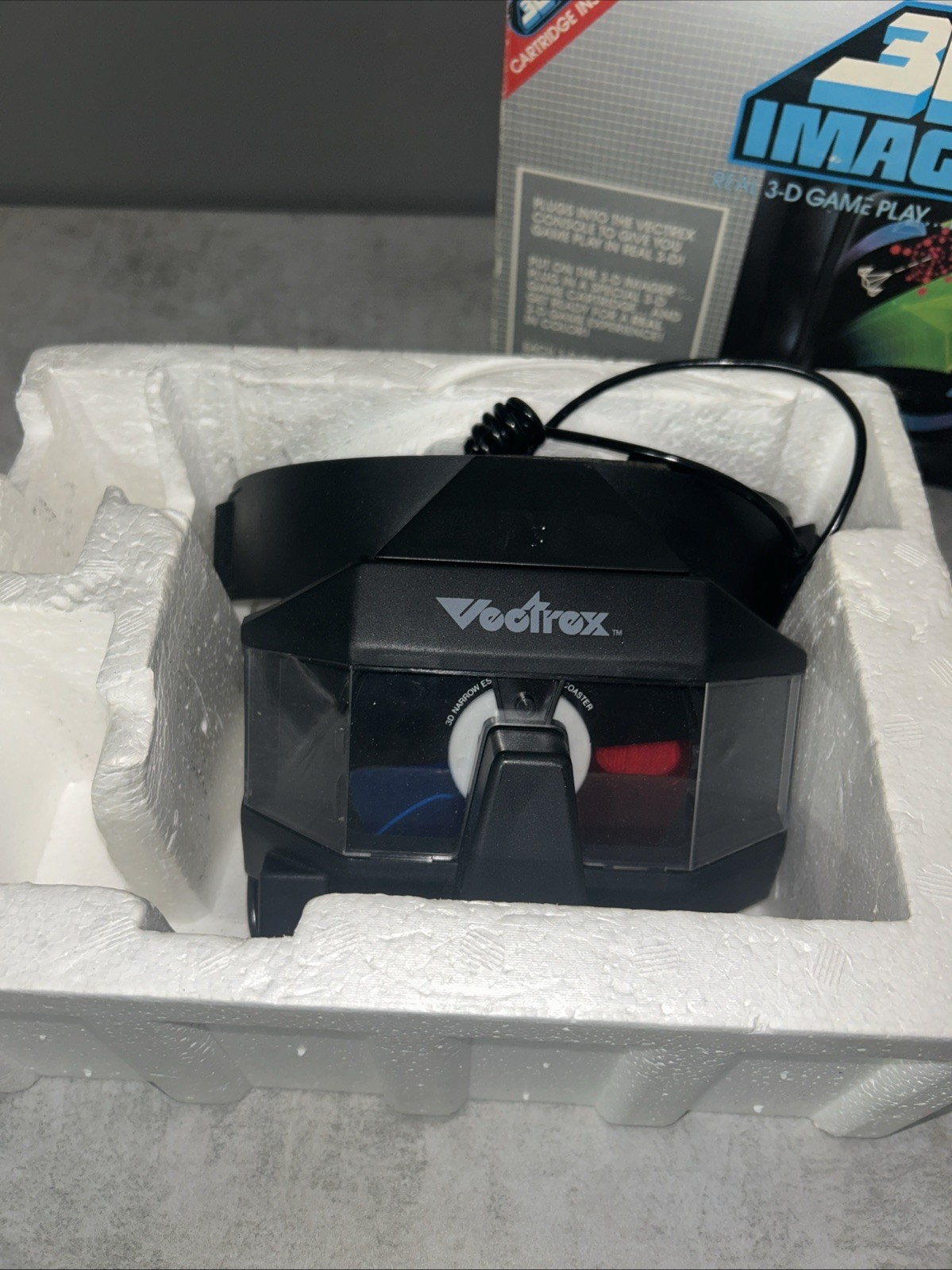 DEFECTIVE GCE Vectrex 3D Imager 1983 Rare with 3D MineStorm Complete CIB G3D