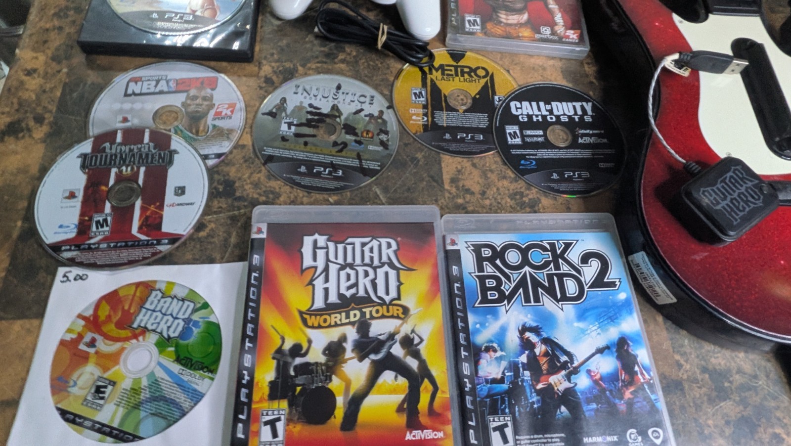 PlayStation 3 Guitar Hero Console Bundle W) GTA V 250GB – Tested PS3