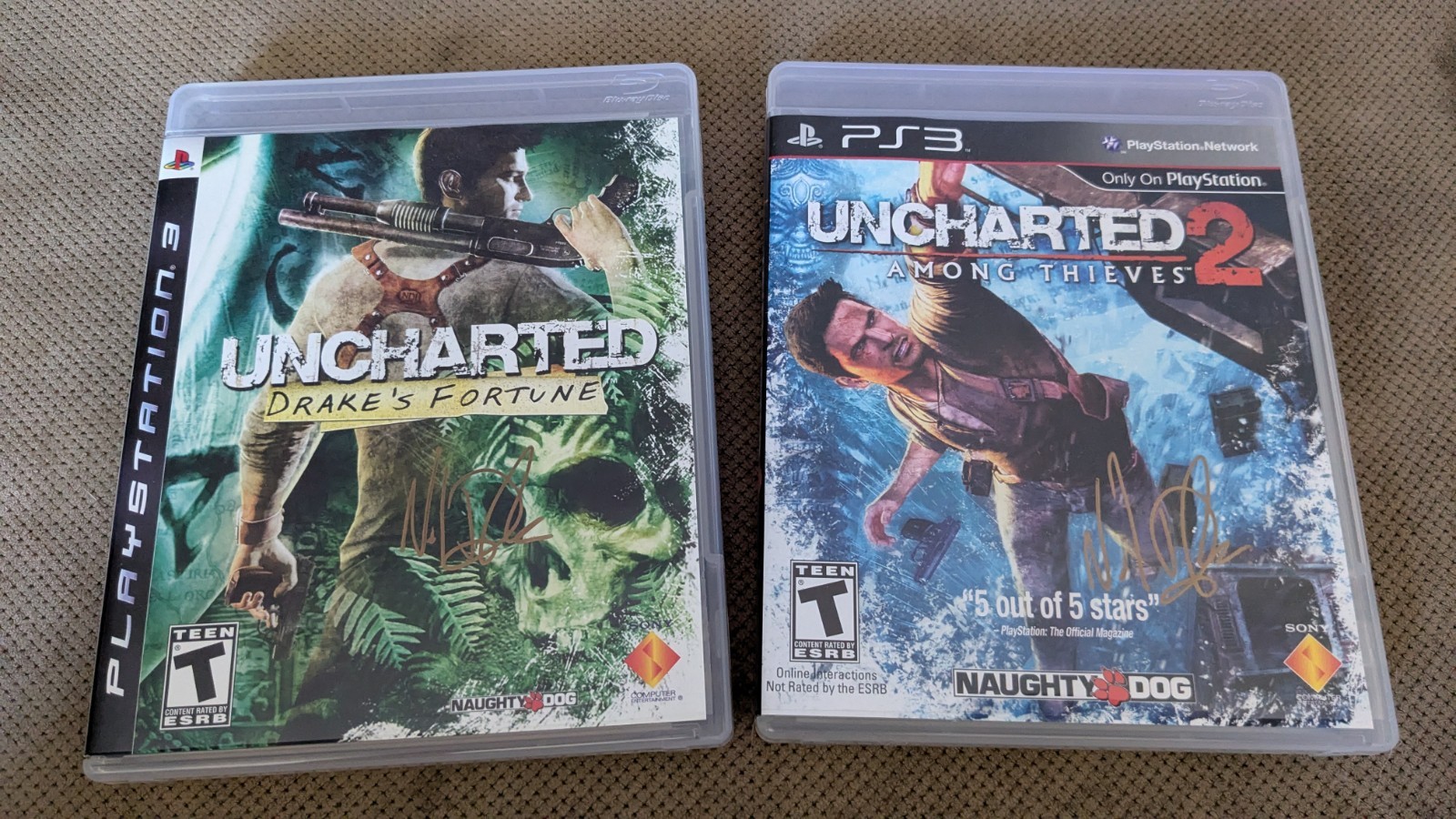 Uncharted 1 & 2 PS3 Signed / Autographed By Writer Neil Druckmann