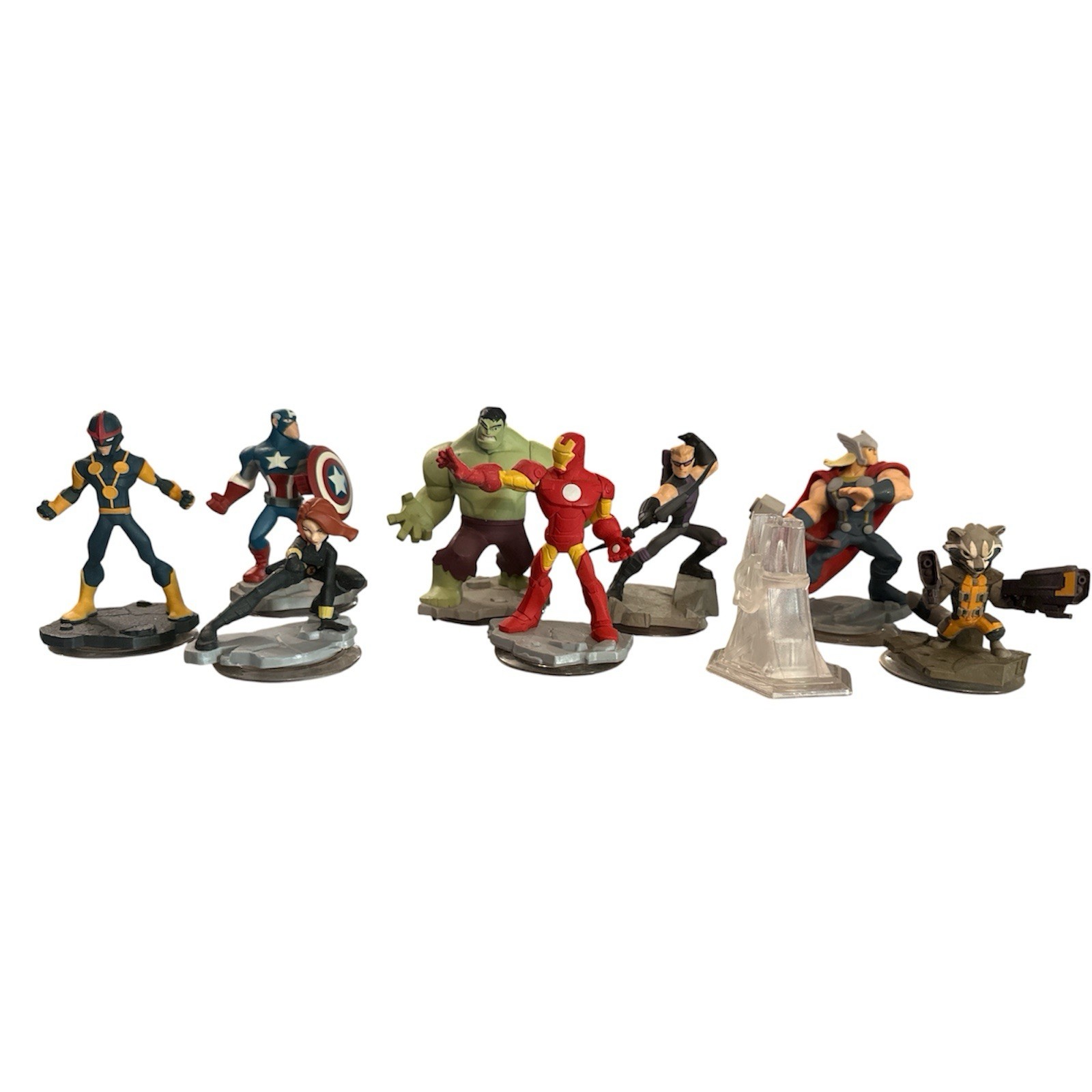 Disney Infinity Marvel 2.0 Lot Of 9 Hulk Captain America Iron Man Crystal