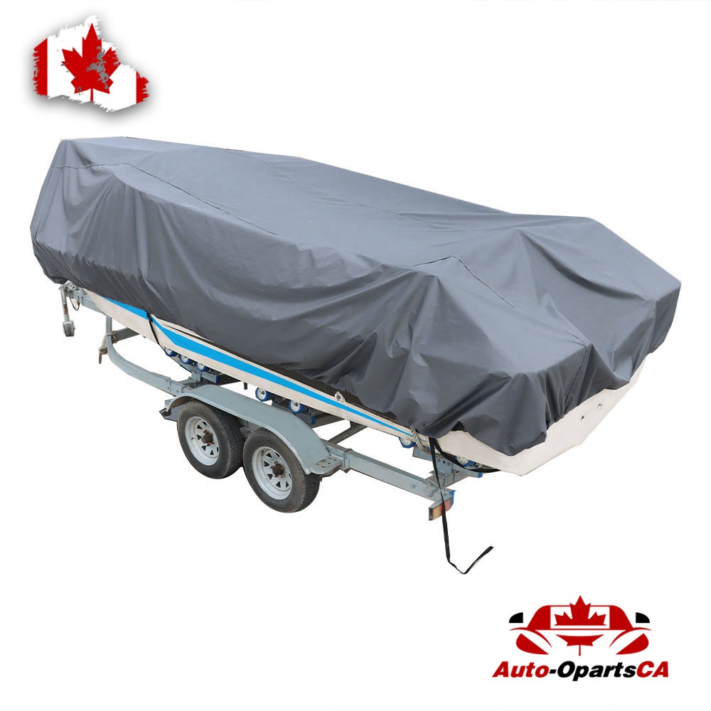 210D 14-16 Ft Boat Cover Heavy Duty Trailerable Waterproof 90″ Grey