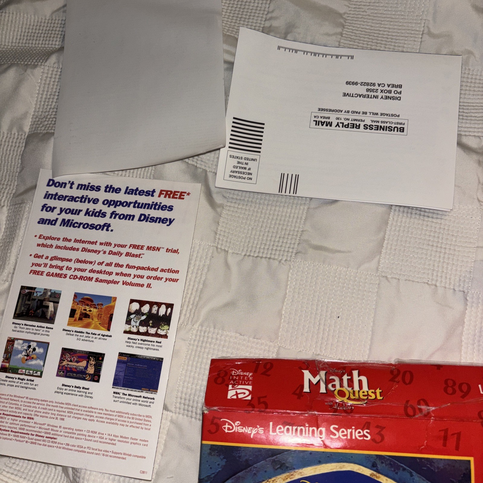Disney’s MathQuest With Aladdin Windows/Mac Learning Series Big Box Original