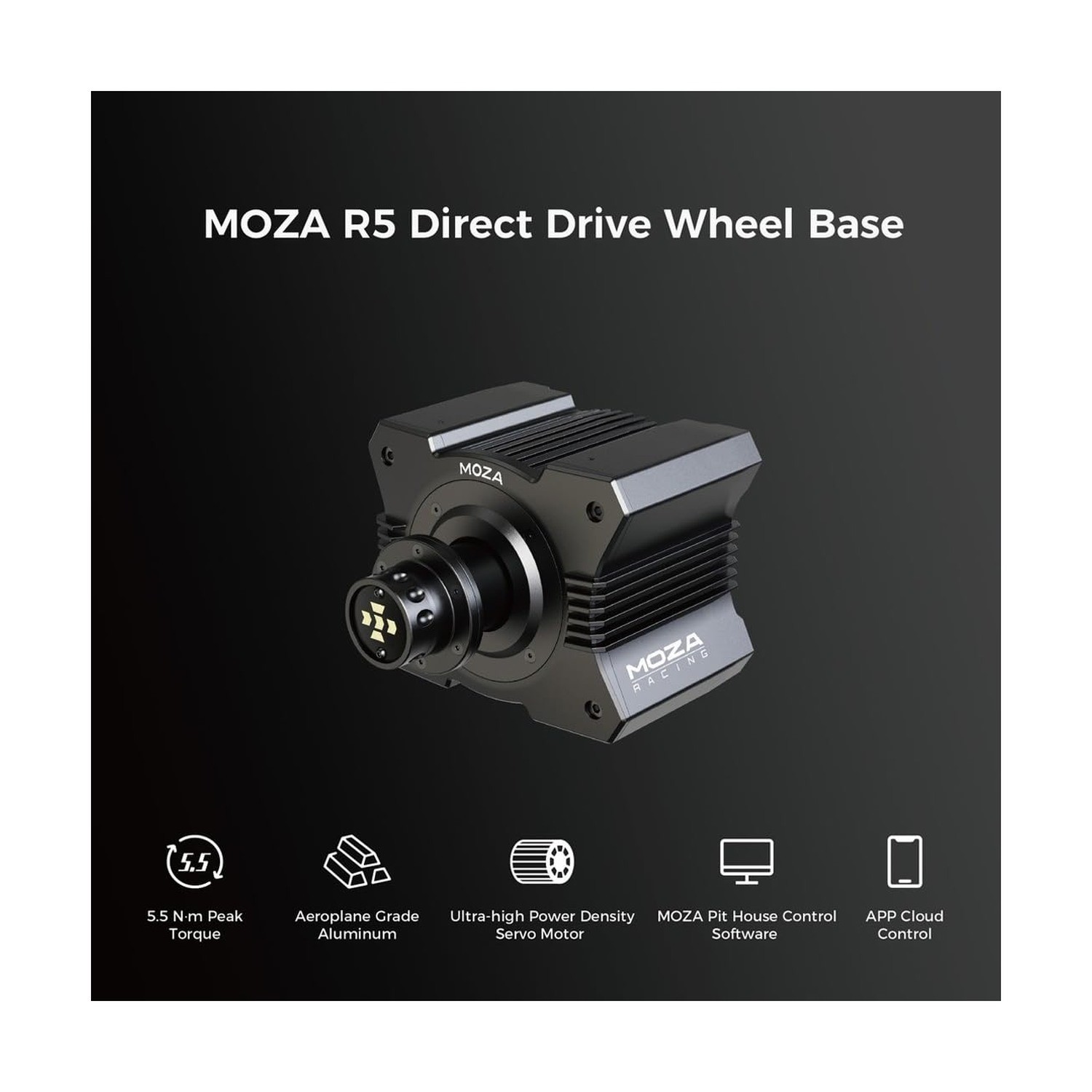 MOZA R5 All-in-One PC Gaming Racing Simulator 3PCS Bundle: 5.5Nm Direct Drive…