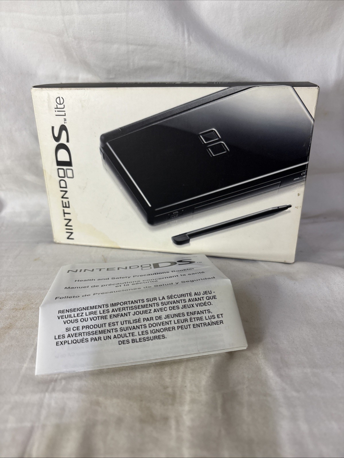 Nintendo DS Lite System Onyx Black BOX & Booklet ONLY