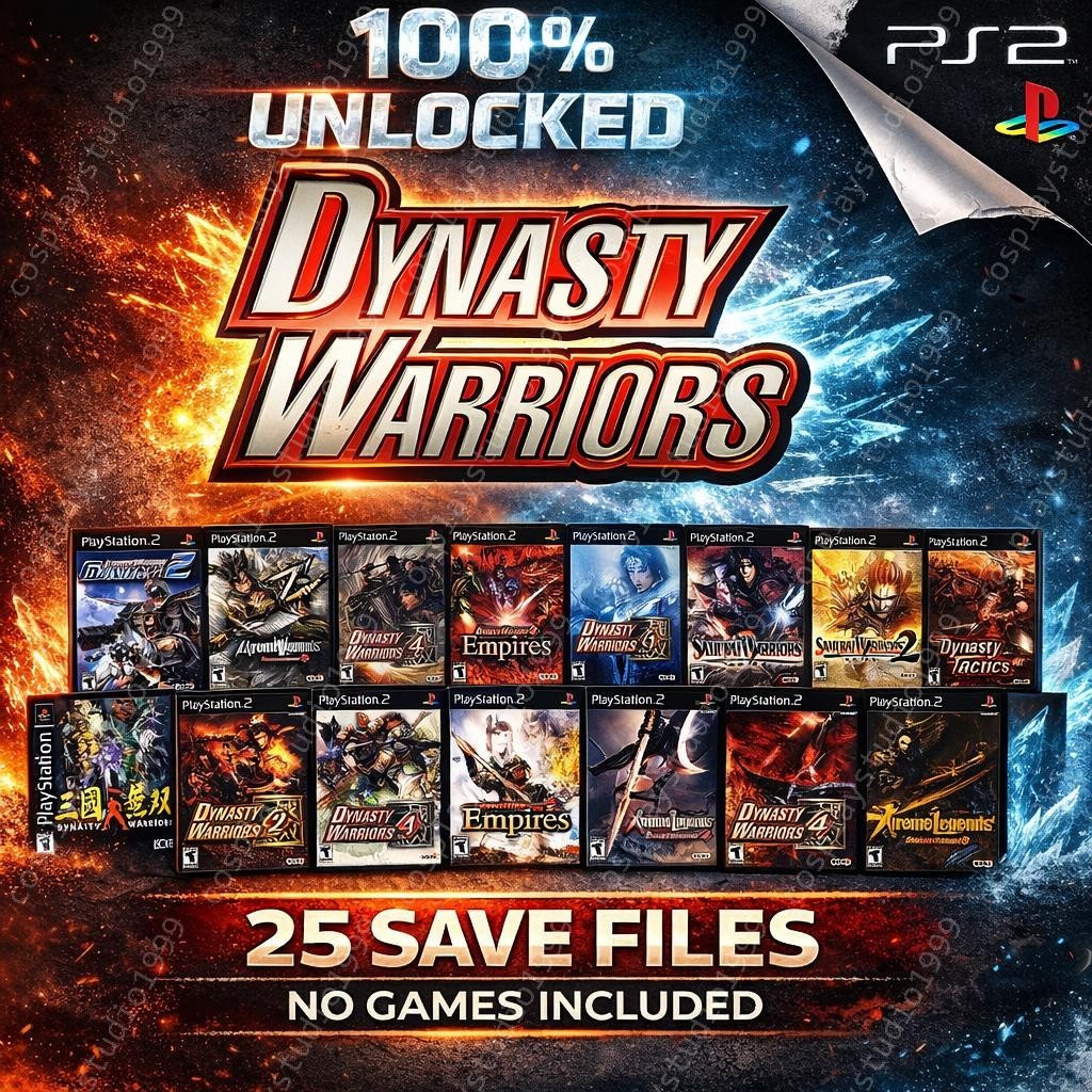 Dynasty Warriors 3 Samurai Warriors 2 PlayStation 2 Memory Card Save Unlocked