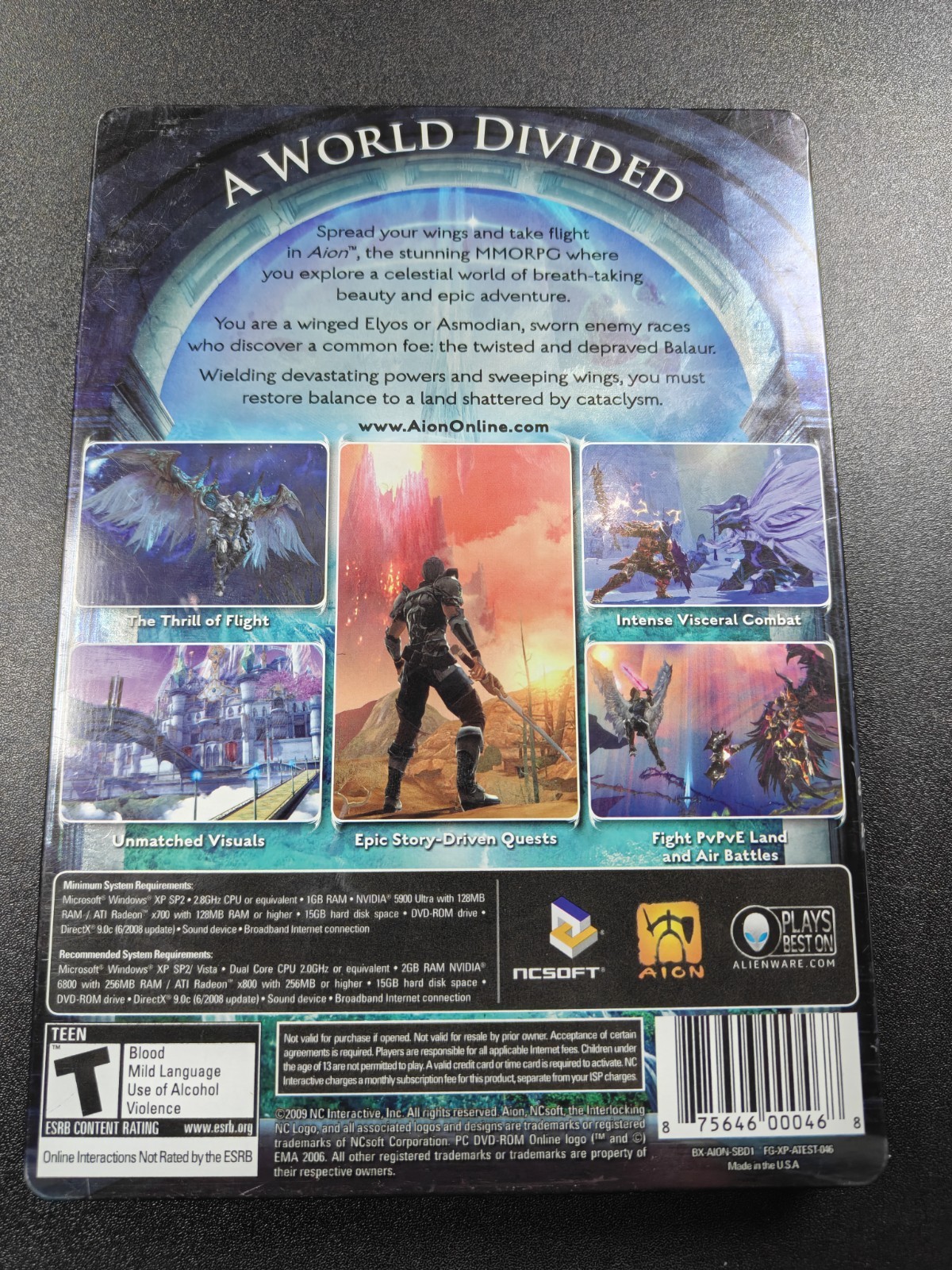 AION Steelbox Edition PC DVD-ROM (2009) CIB Complete w/Manual Mint Discs