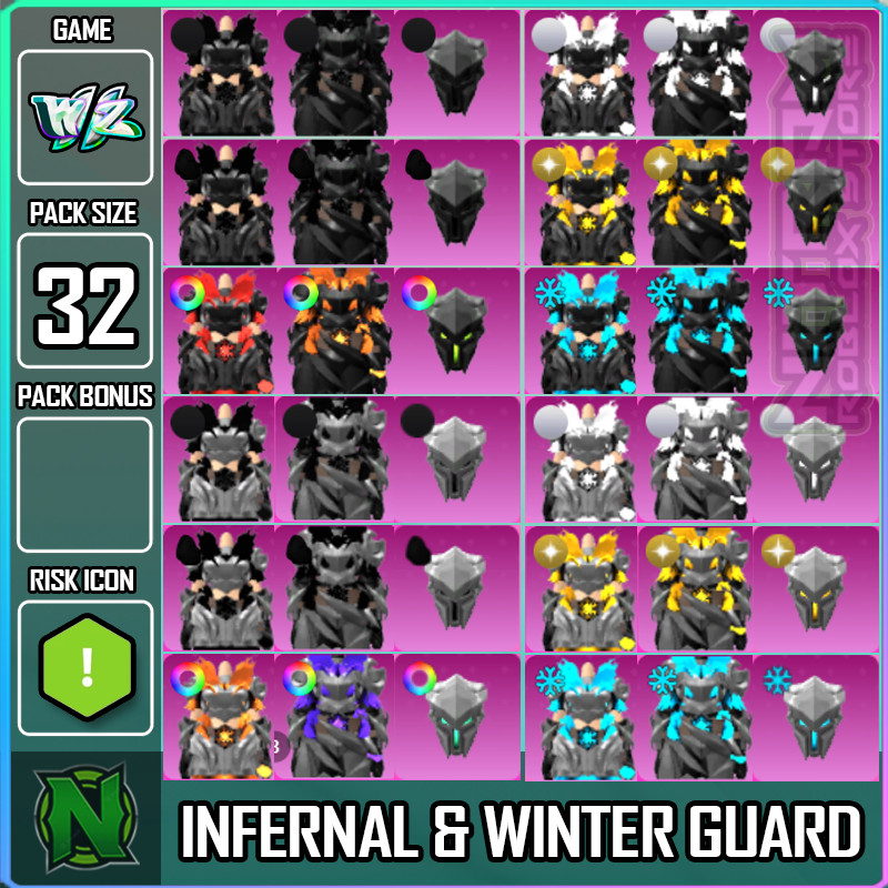 World Zero WZ – 32 PACK – INFERNAL and WINTER GUARD & HELMET
