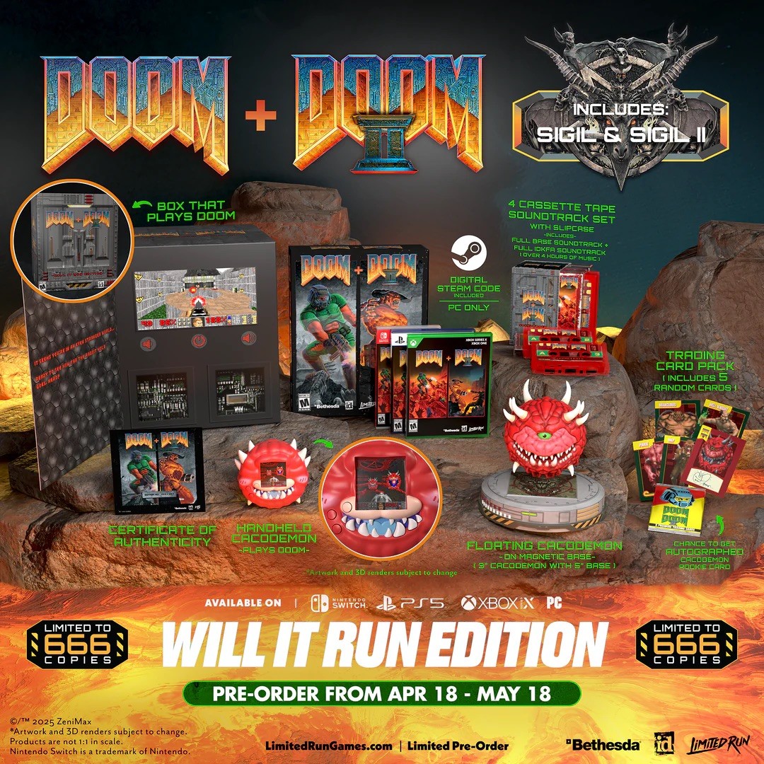 PRESALE DOOM + DOOM II Will it Run Edition XBOX LIMITED ONLY 666 COPIES
