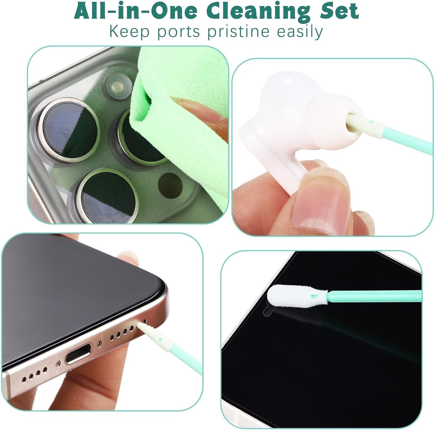 68 Pack Cell Phone Cleaning Kit Brush Set USB Type C Port Headphone Jack Cleaner