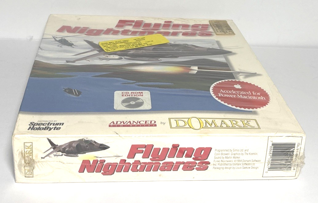 Vintage Flying Nightmares Big Box Macintosh Game CD Edition Domark Rare New!
