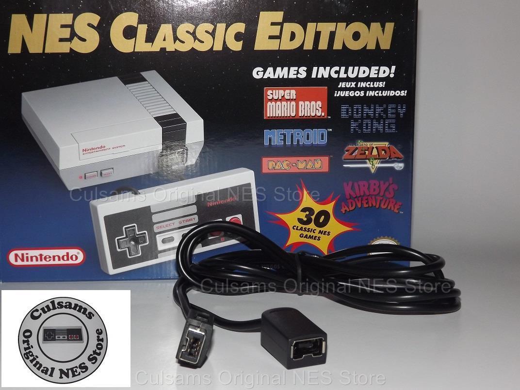 Controller & 2 6ft Extension Cable for your NES Classic Edition Mini USA Seller